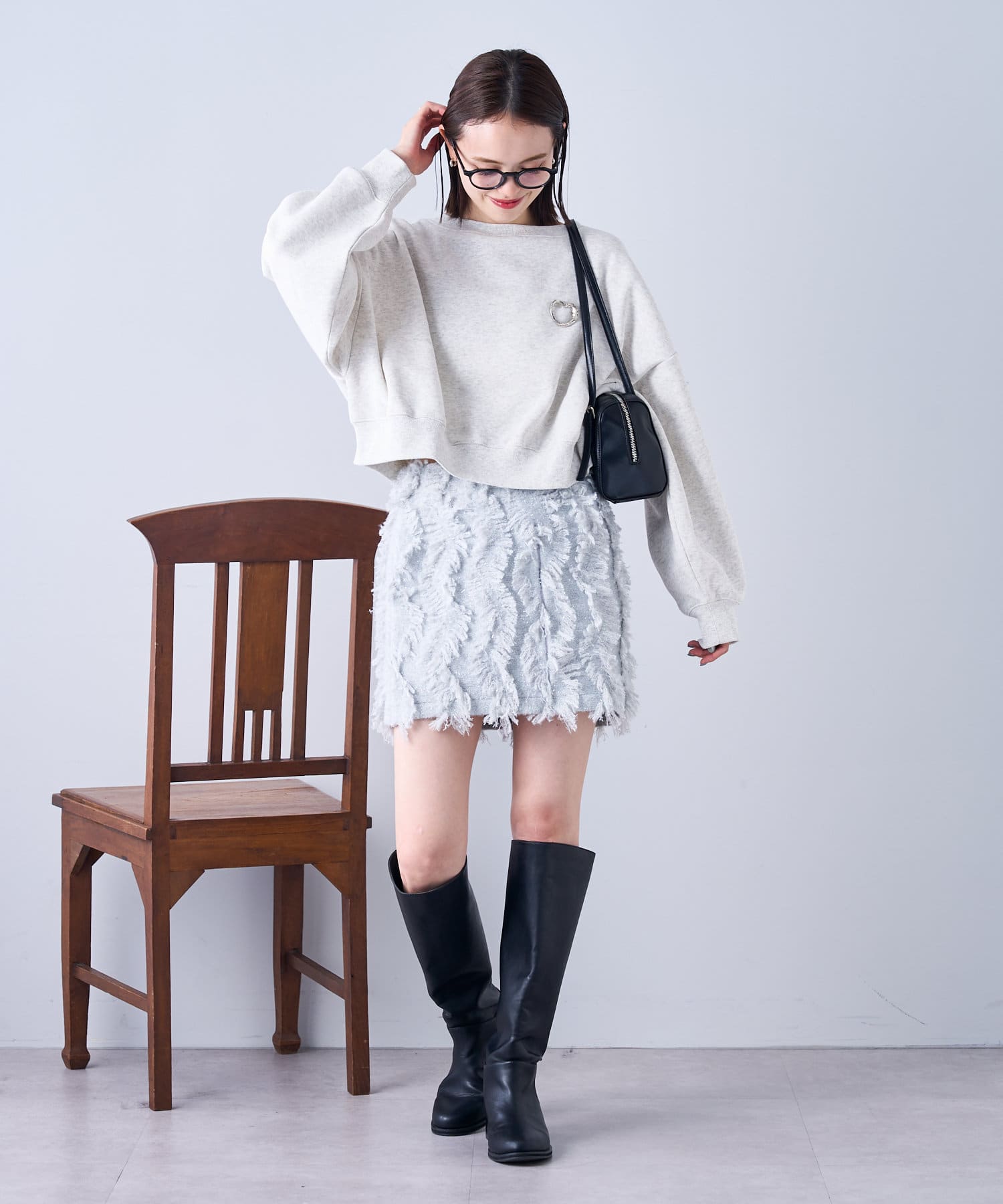 OUTLET(アウトレット) 【mystic】フリンジミニスカート