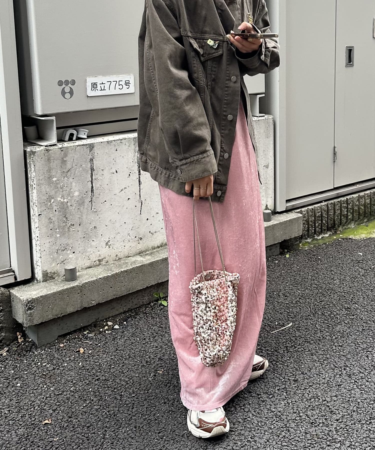 OUTLET(アウトレット) 【mystic】シャイニーベロアスカート