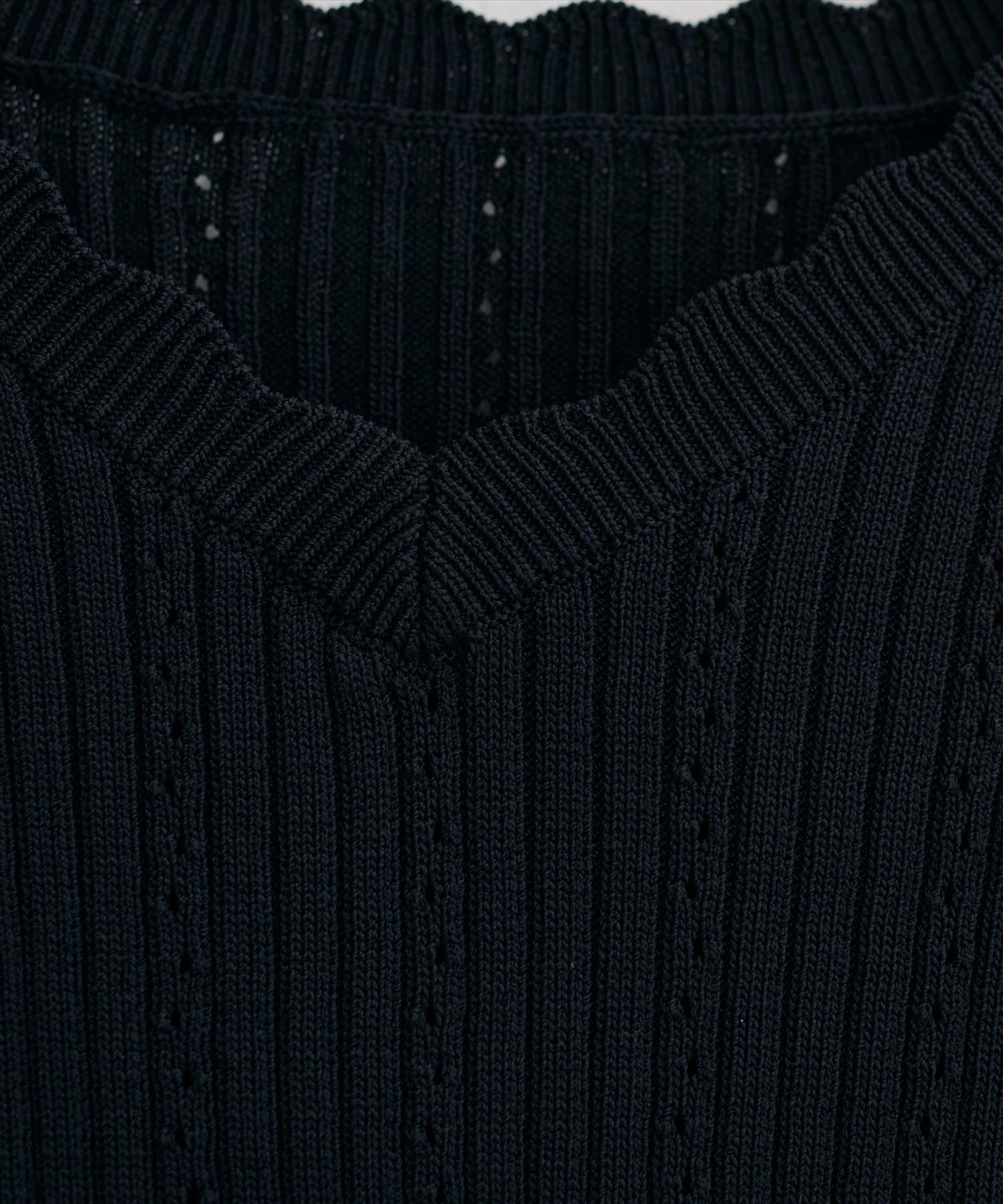 natural couture(ナチュラルクチュール) 【WEB限定】フレアスリーブアイレットリブニット