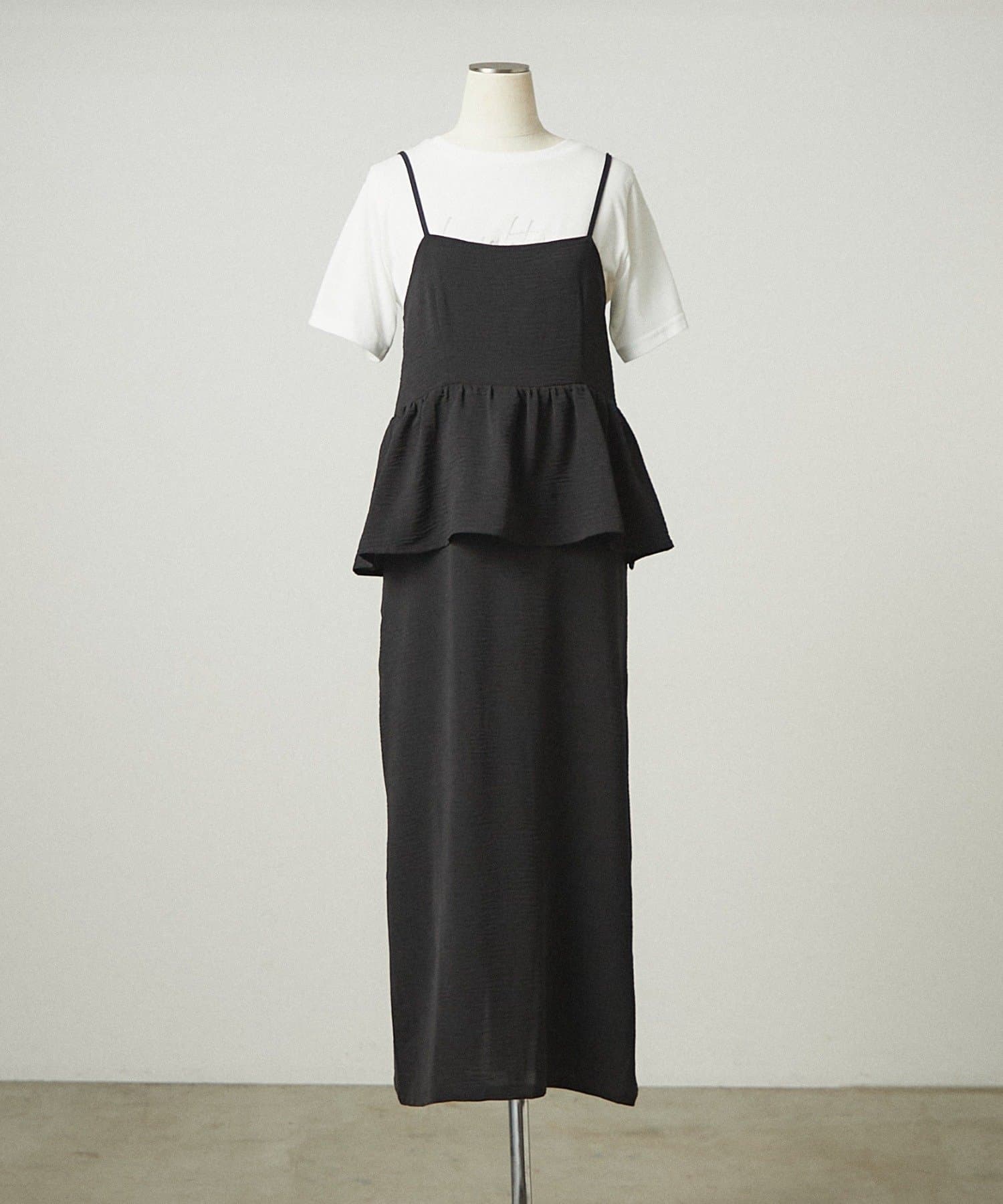 NICE CLAUP / OLIVE des OLIVE OUTLET(ナイスクラップ  / オリーブ デ オリーブ アウトレット) 2セットアイテム【RMAF】ドッキング風キャミワンピ＋Tシャツ
