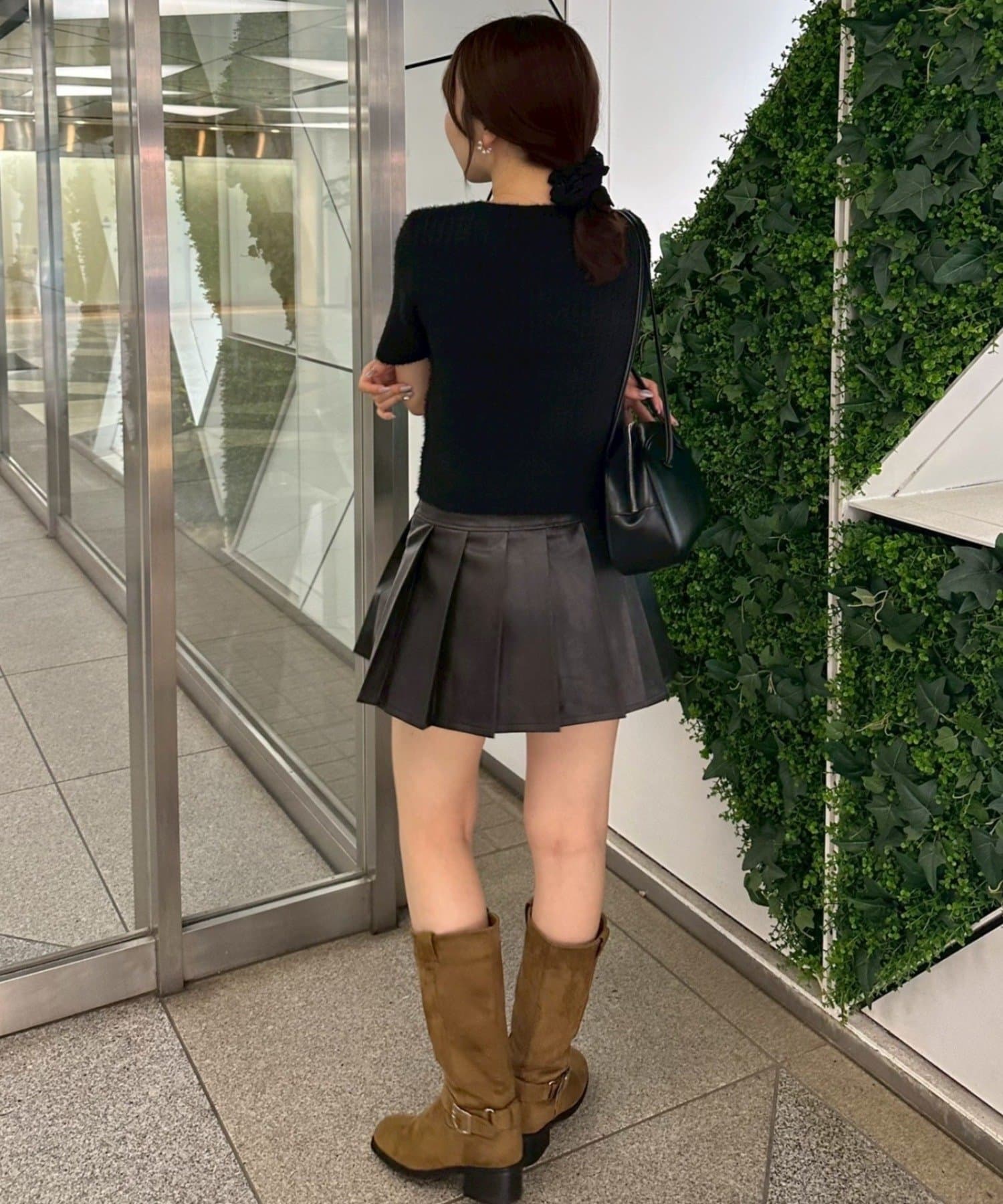 NICE CLAUP / OLIVE des OLIVE OUTLET(ナイスクラップ  / オリーブ デ オリーブ アウトレット) 【RMAF】ベルト付合皮ミニスカート