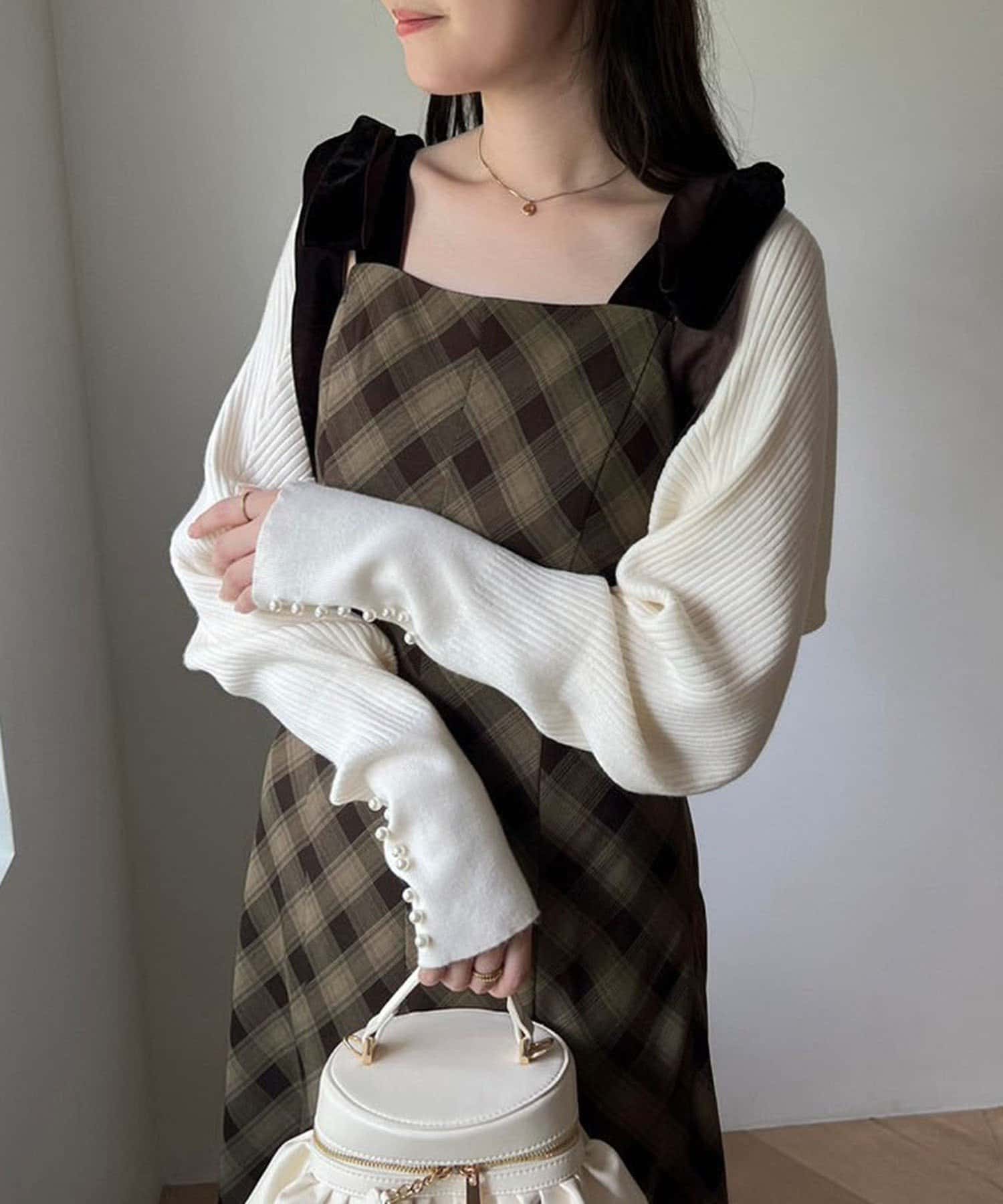 NICE CLAUP / OLIVE des OLIVE OUTLET(ナイスクラップ  / オリーブ デ オリーブ アウトレット) 【one after another】リボンキャミワンピ