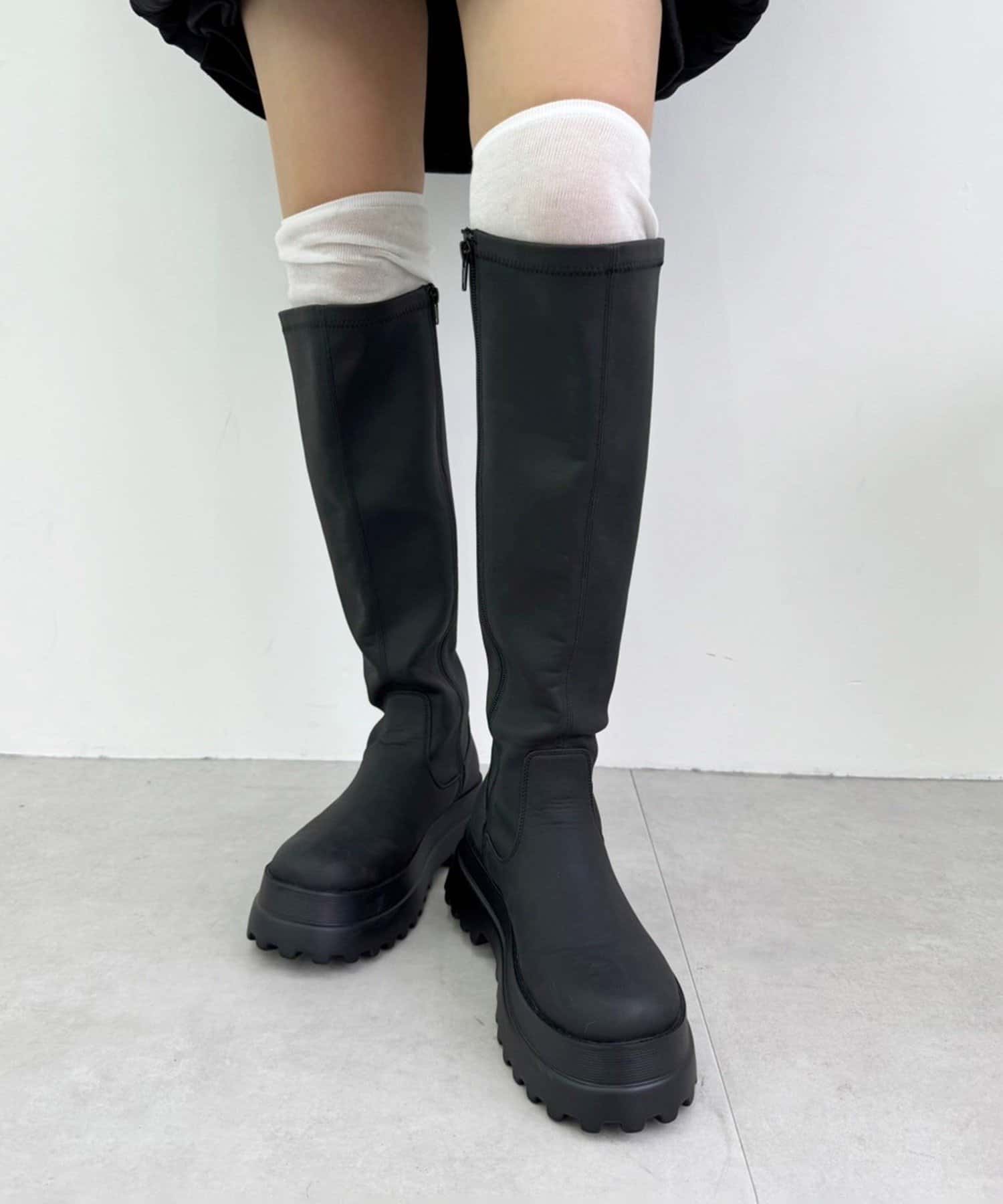 NICE CLAUP / OLIVE des OLIVE OUTLET(ナイスクラップ  / オリーブ デ オリーブ アウトレット) 【one after another】タンク底ロングブーツ