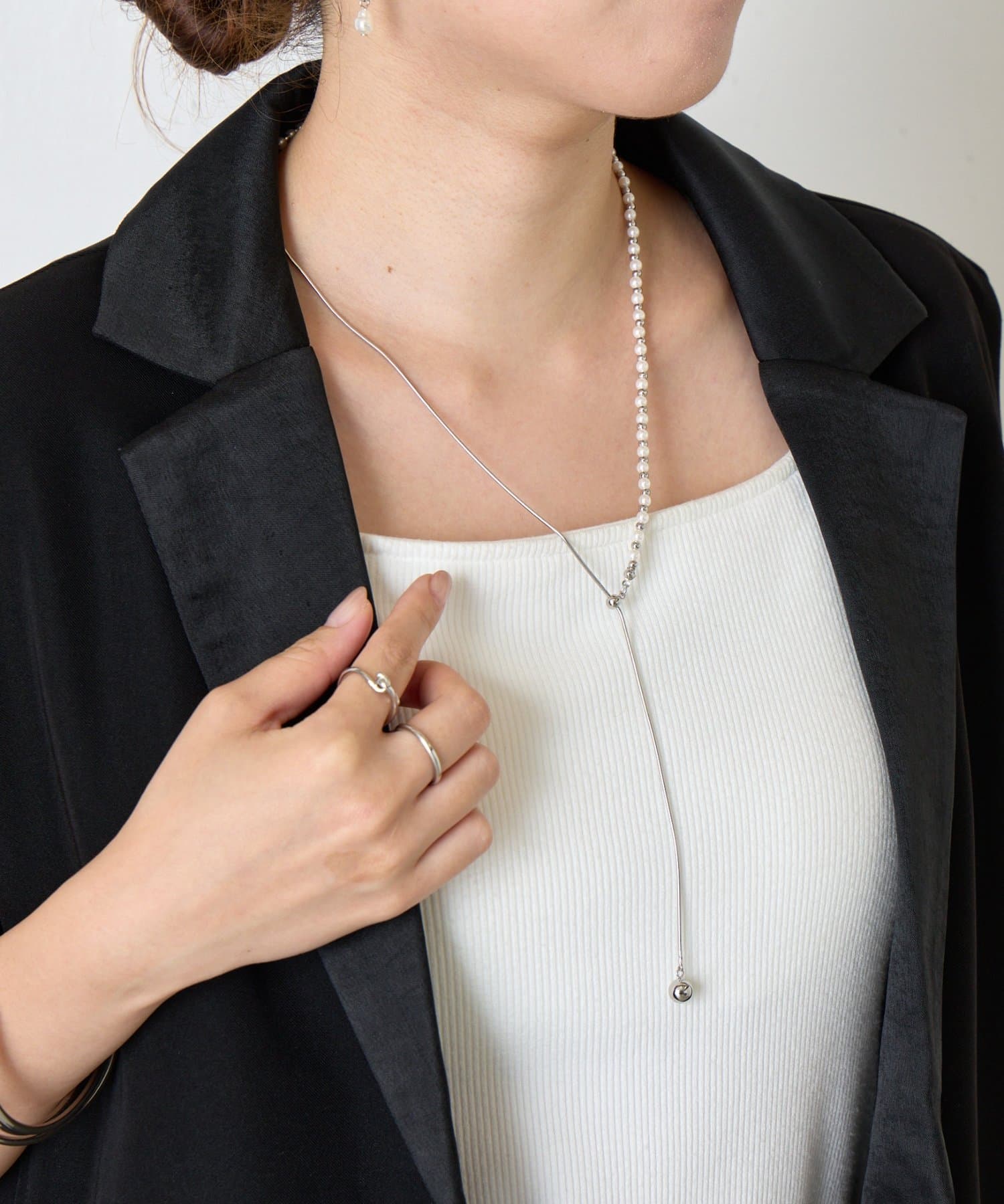 Jena　espace merveilleux(ジェナ　エスパスメルヴェイユ) パールミックスネックレス