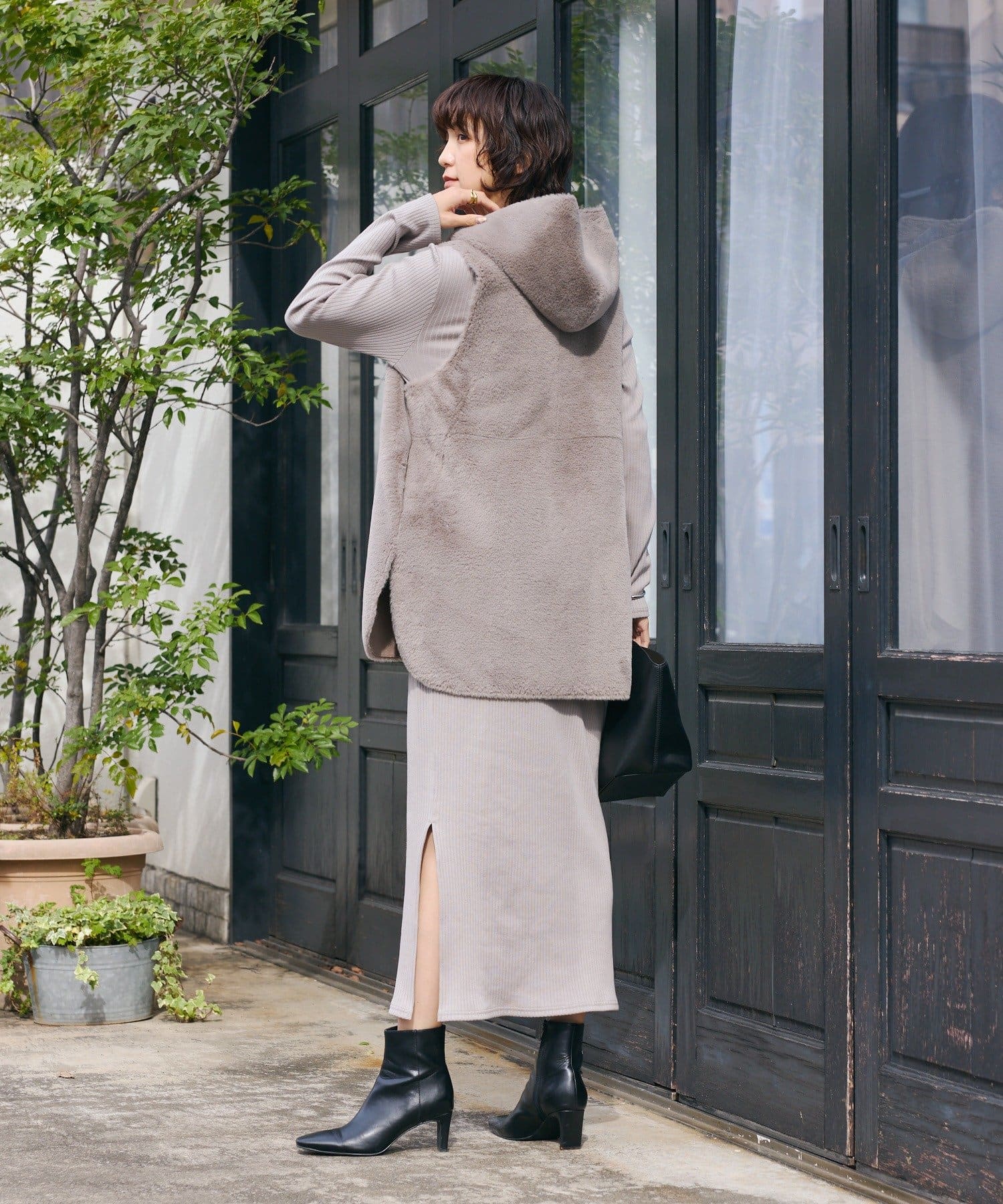 RIVE DROITE(リヴドロワ) 予約【新色追加】【全骨格細見え】NEW2WAYロングリブワンピース