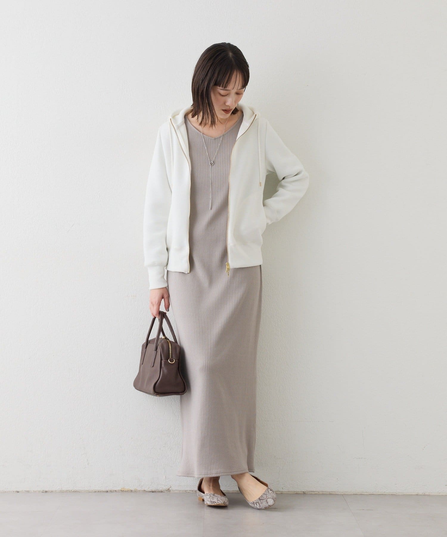 RIVE DROITE(リヴドロワ) 予約【新色追加】【全骨格細見え】NEW2WAYロングリブワンピース