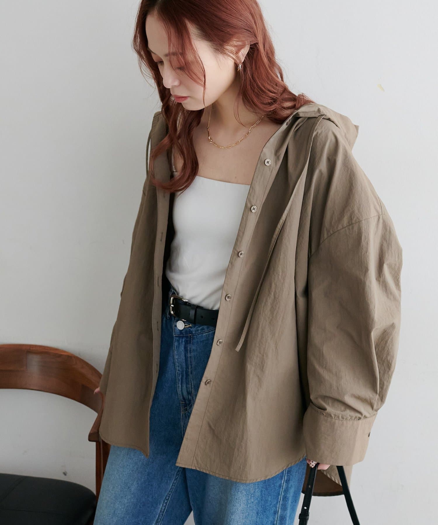 DISCOAT(ディスコート) 【WEB限定】ナイロンフードシャツブルゾン