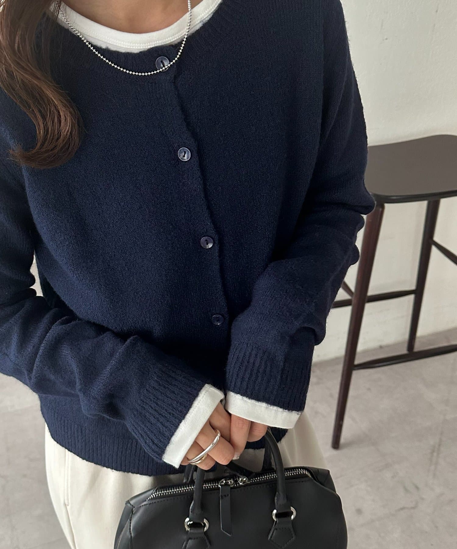 DISCOAT(ディスコート) 【着回し万能◎/WEB限定】クルーネックニットカーディガン