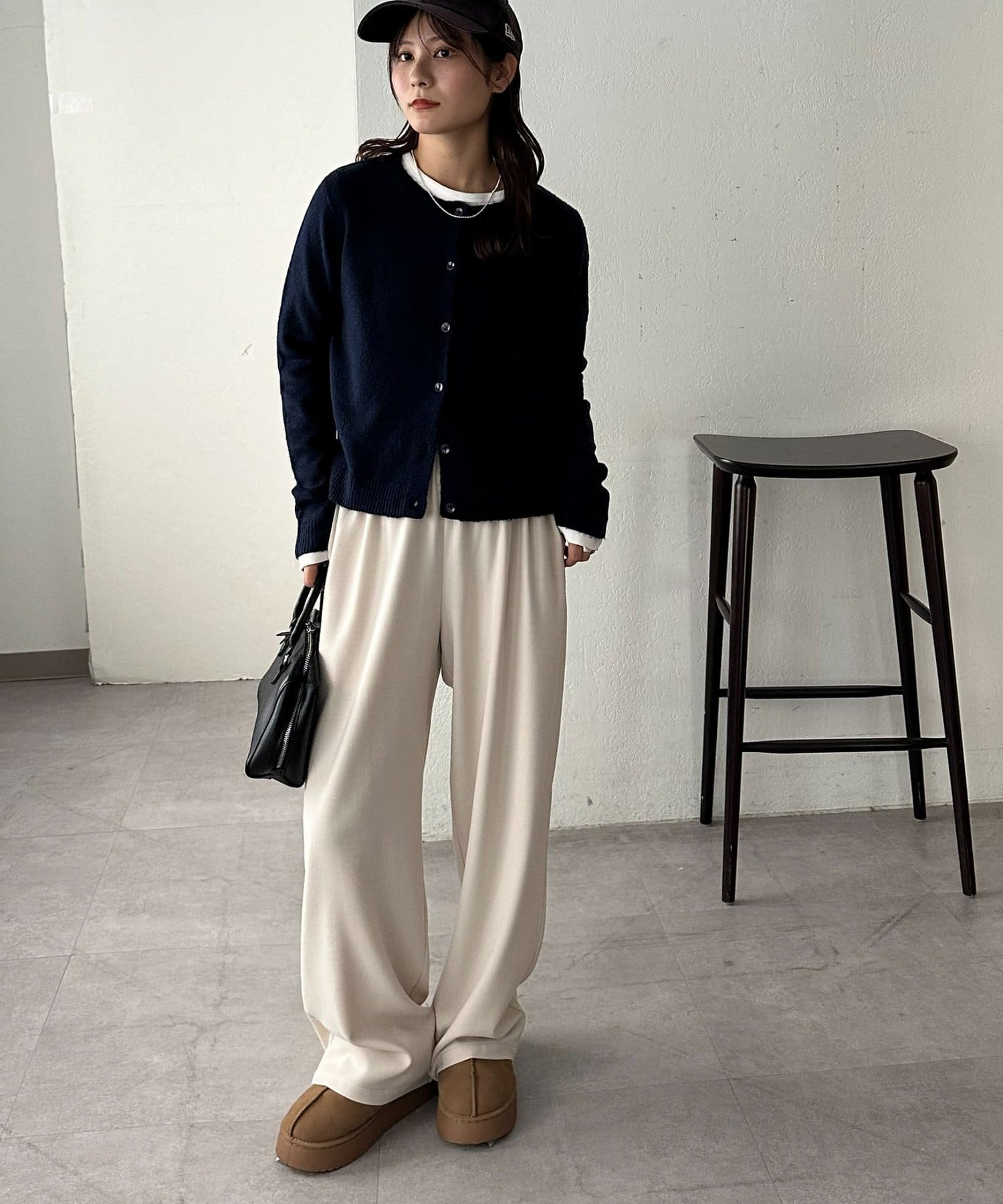 DISCOAT(ディスコート) 【着回し万能◎/WEB限定】クルーネックニットカーディガン