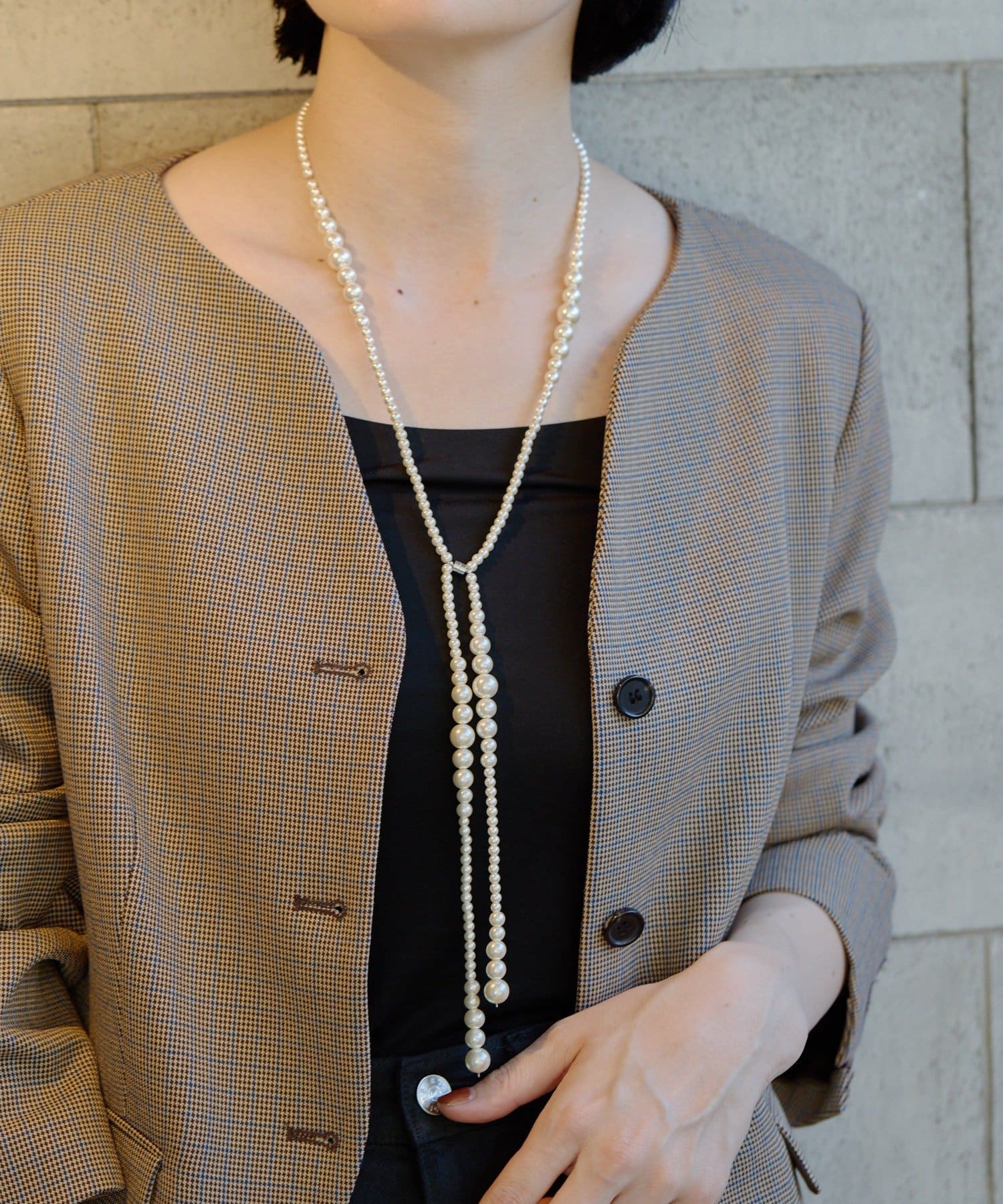 ear PAPILLONNER(イア パピヨネ) グラデパールマグネットネックレス