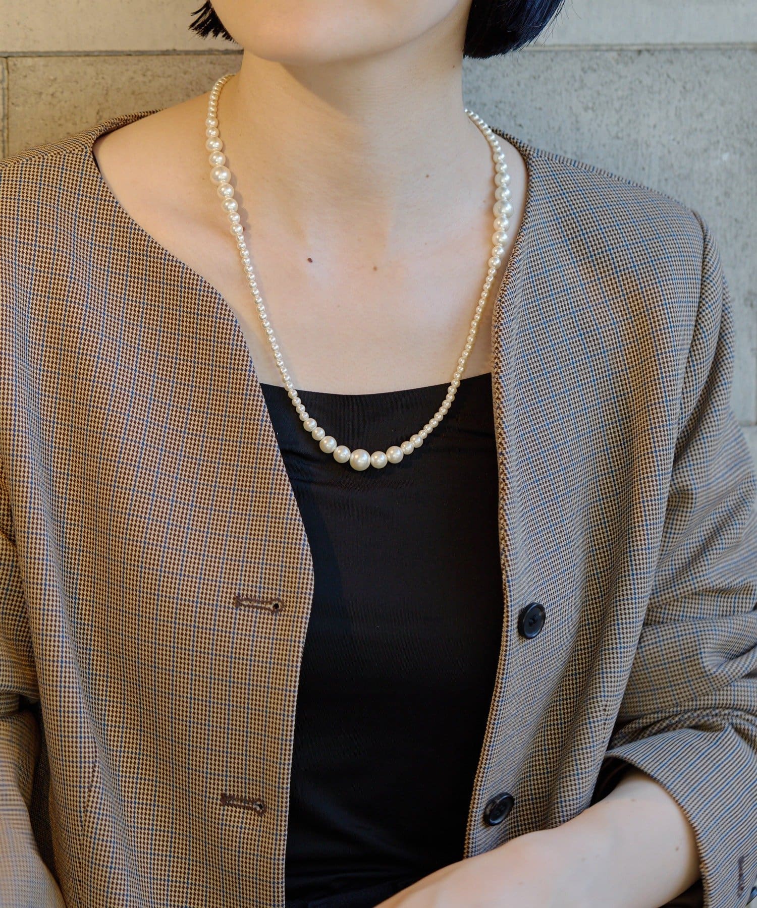 ear PAPILLONNER(イア パピヨネ) グラデパールマグネットネックレス