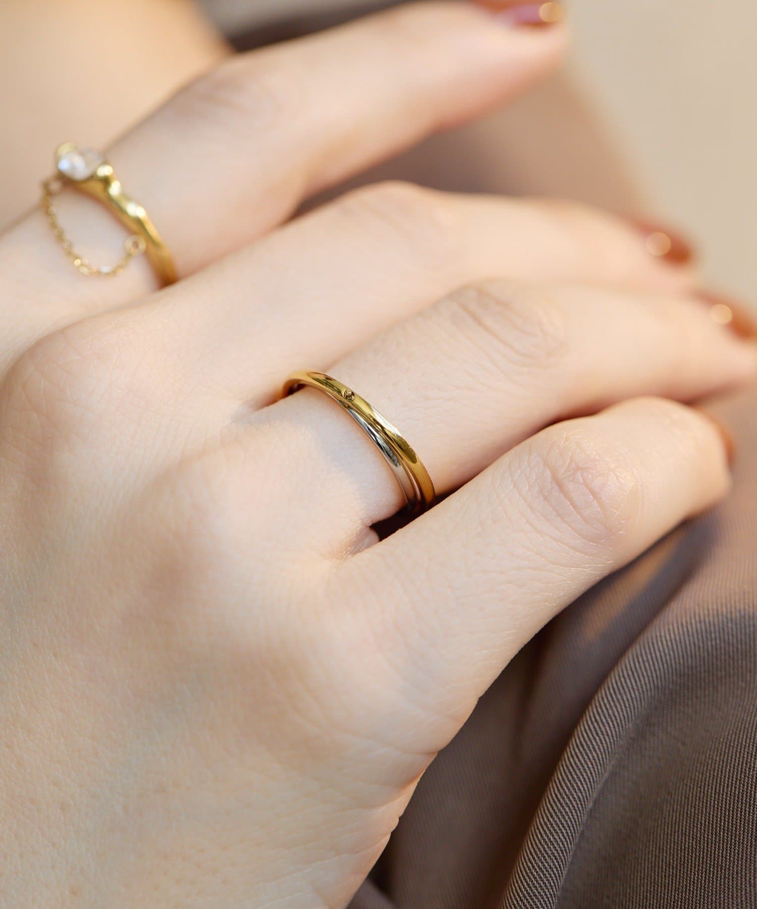 ear PAPILLONNER(イア パピヨネ) 《金属アレルギー対応/ステンレス》バイカラームーブリング