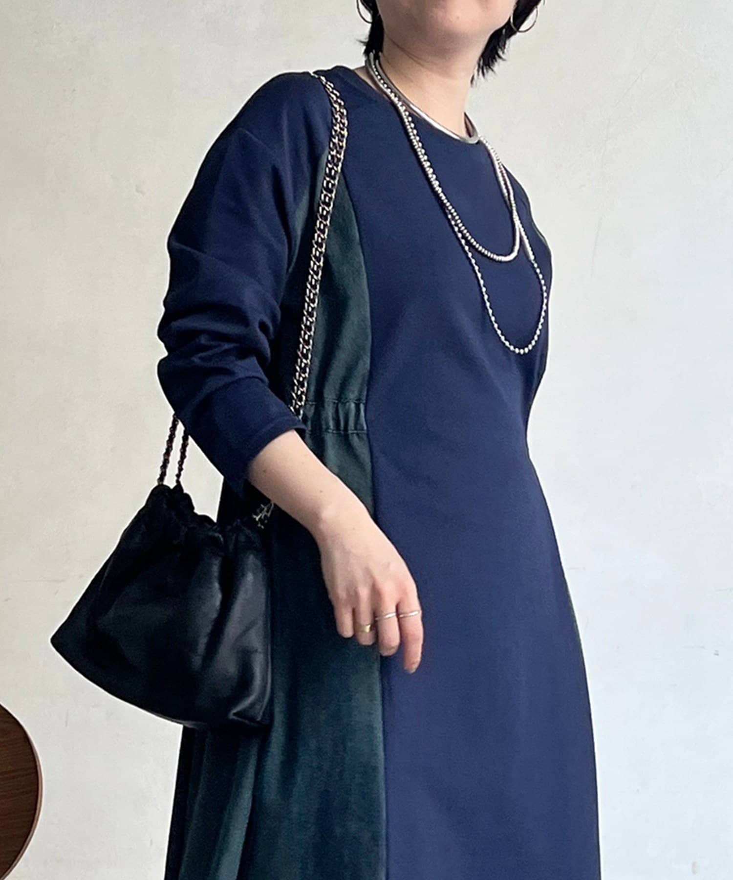 un dix cors(アンディコール) 【新色追加】デニム切替ワンピース