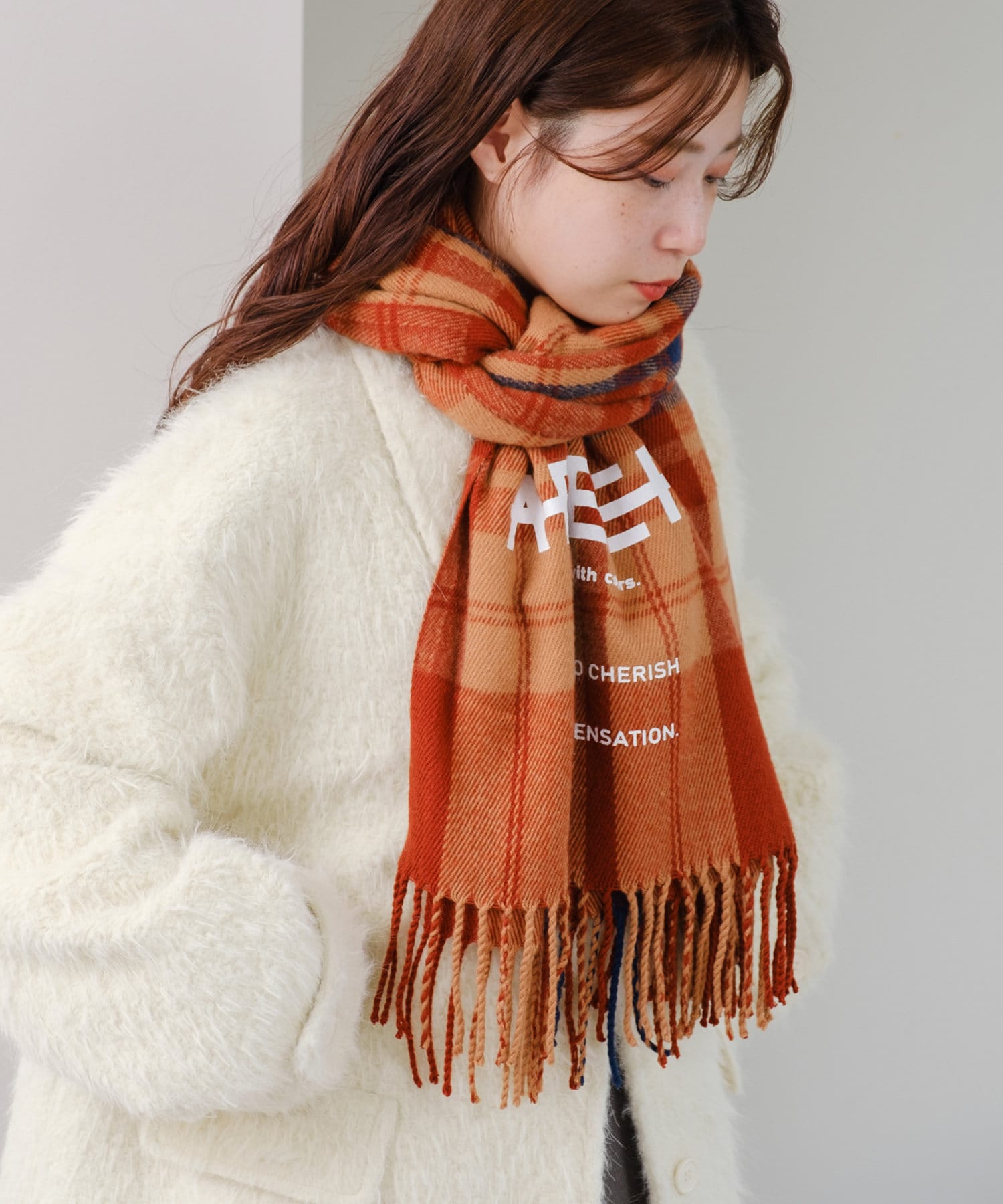 OUTLET(アウトレット) 【Kastane】チェックラージマフラー