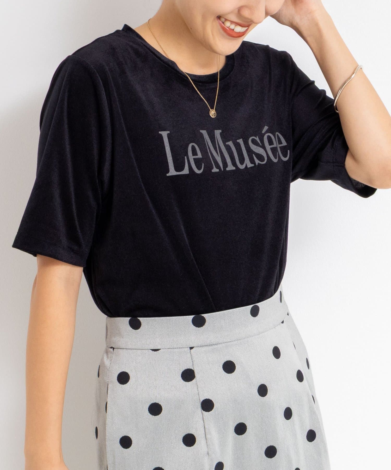 NOLLEY'S(ノーリーズ) シアートリコットベロアプリントTシャツ