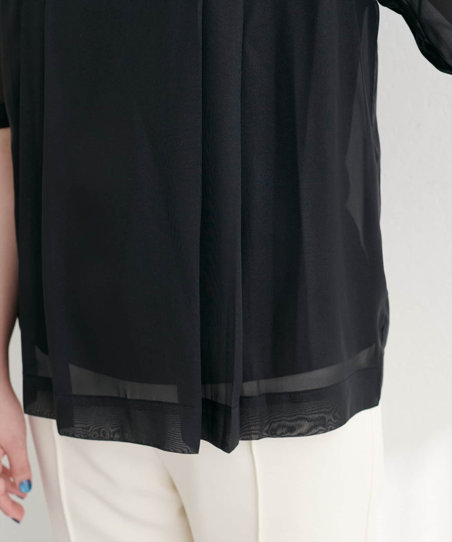 natural couture(ナチュラルクチュール) 【WEB限定】ほんのりラメシアータックプリーツブラウス