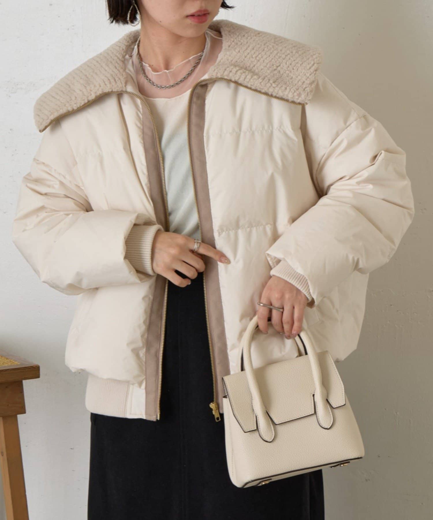 レザーラインボアコート ボアカラーラインジャケット | Jena espace merveilleux(ジェナ