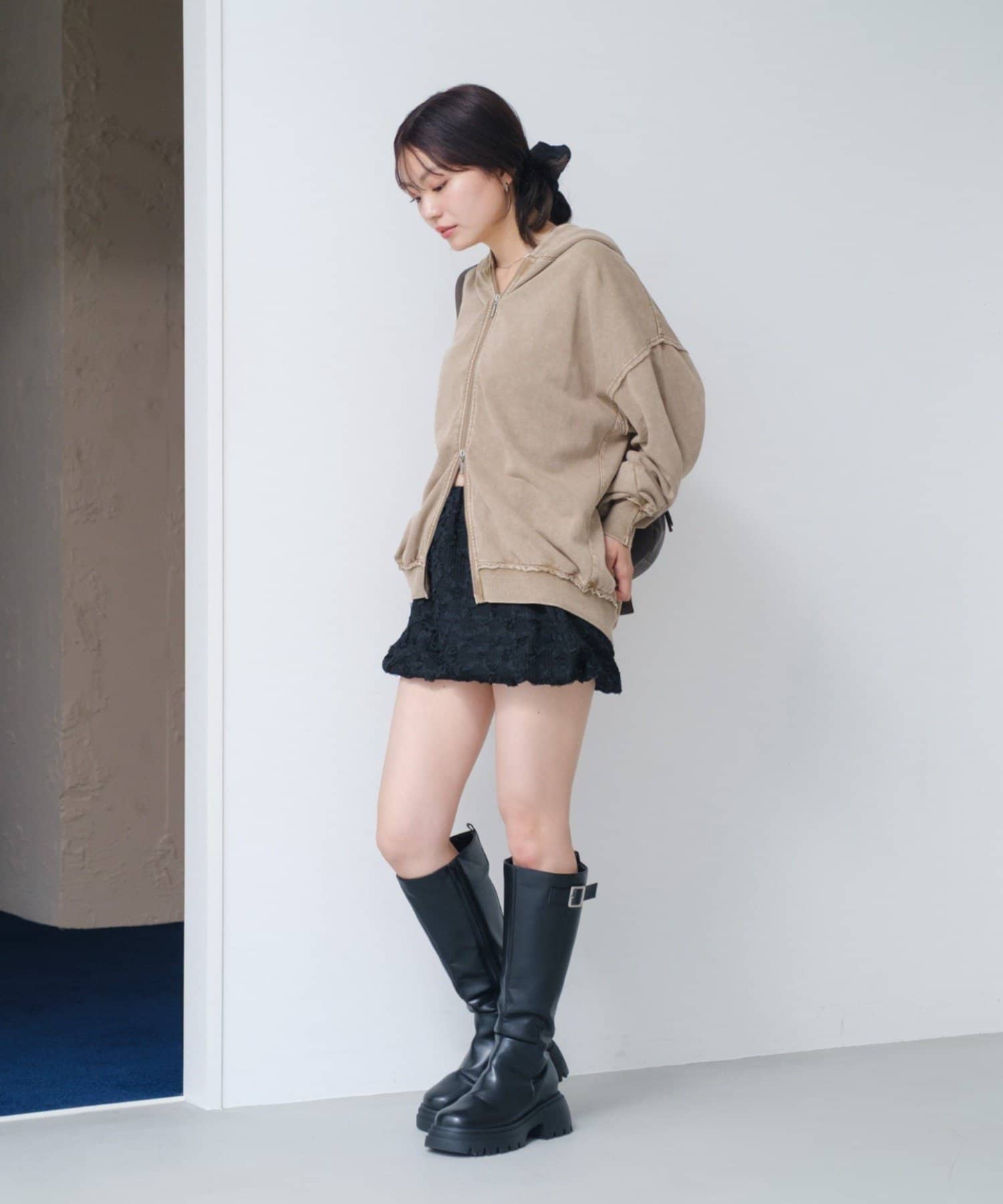 Kastane(カスタネ) 【S.Mサイズ展開】ダブルZIPスウェットパーカー