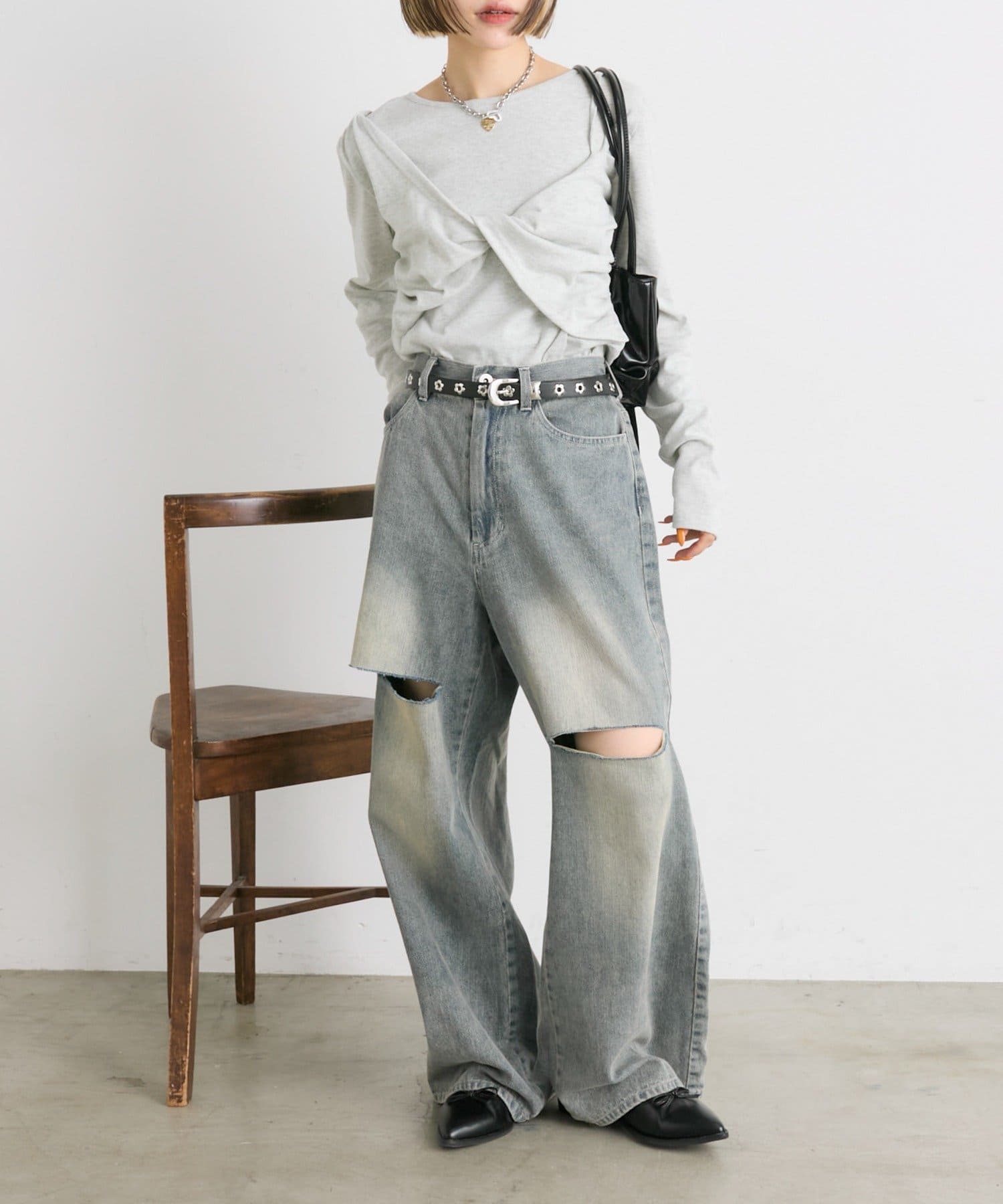w closet(ダブルクローゼット) 【25AW】フラワーモチーフベルト