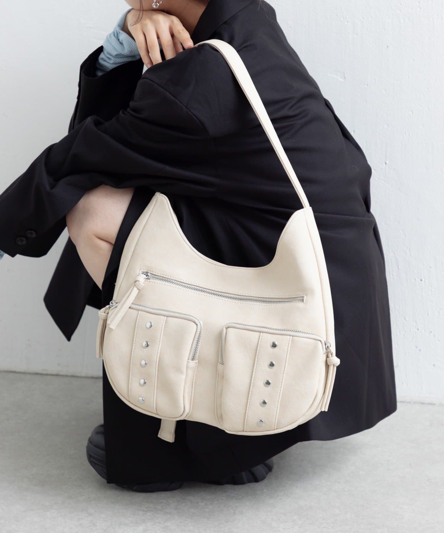 Kastane(カスタネ) 【8.23(土)0:00発売/2025AW/500mlペットボトル収納可/2WAY】スタッズミドルBAG