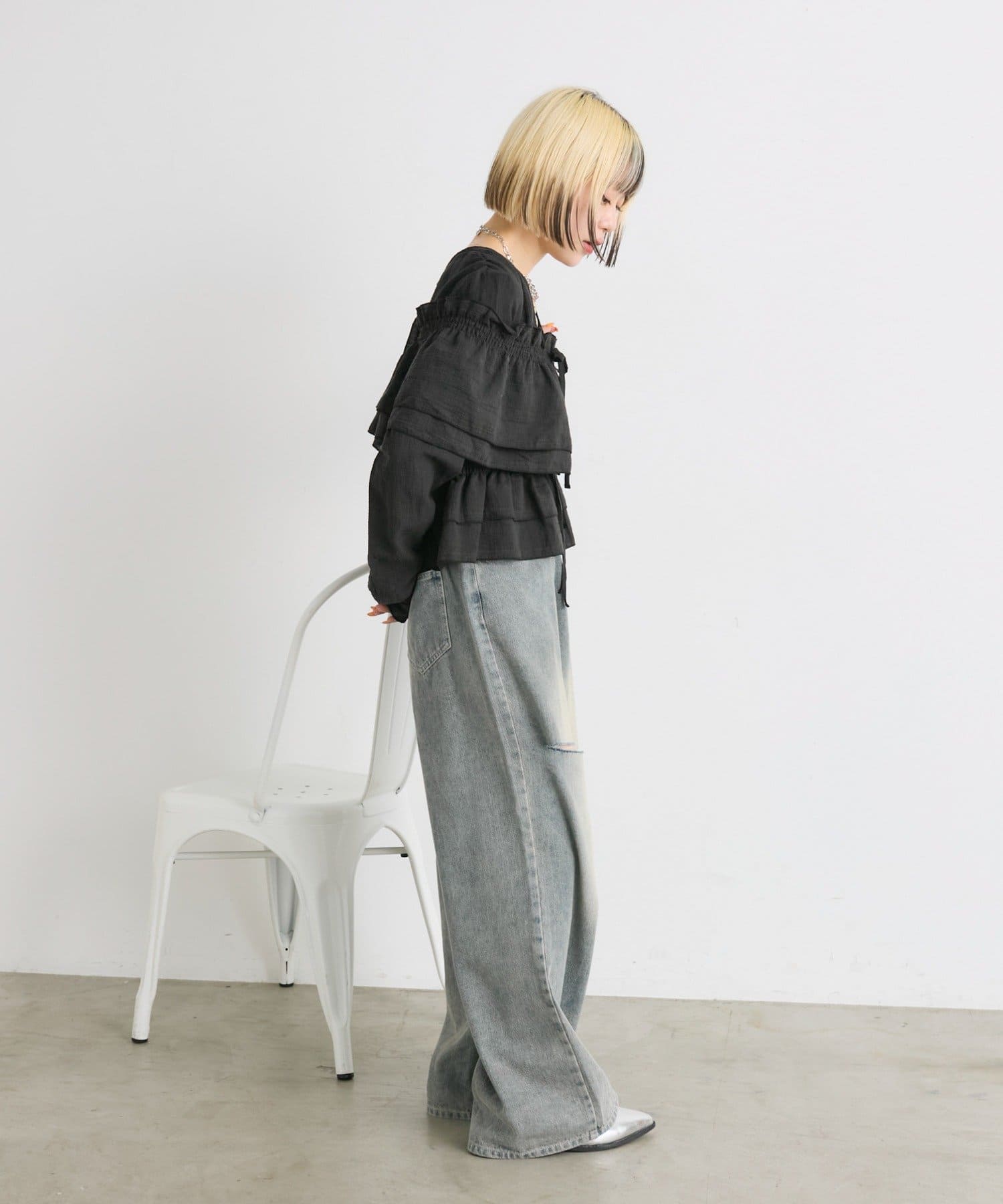 w closet(ダブルクローゼット) 【25AW】マルチウェイ長袖ブラウス