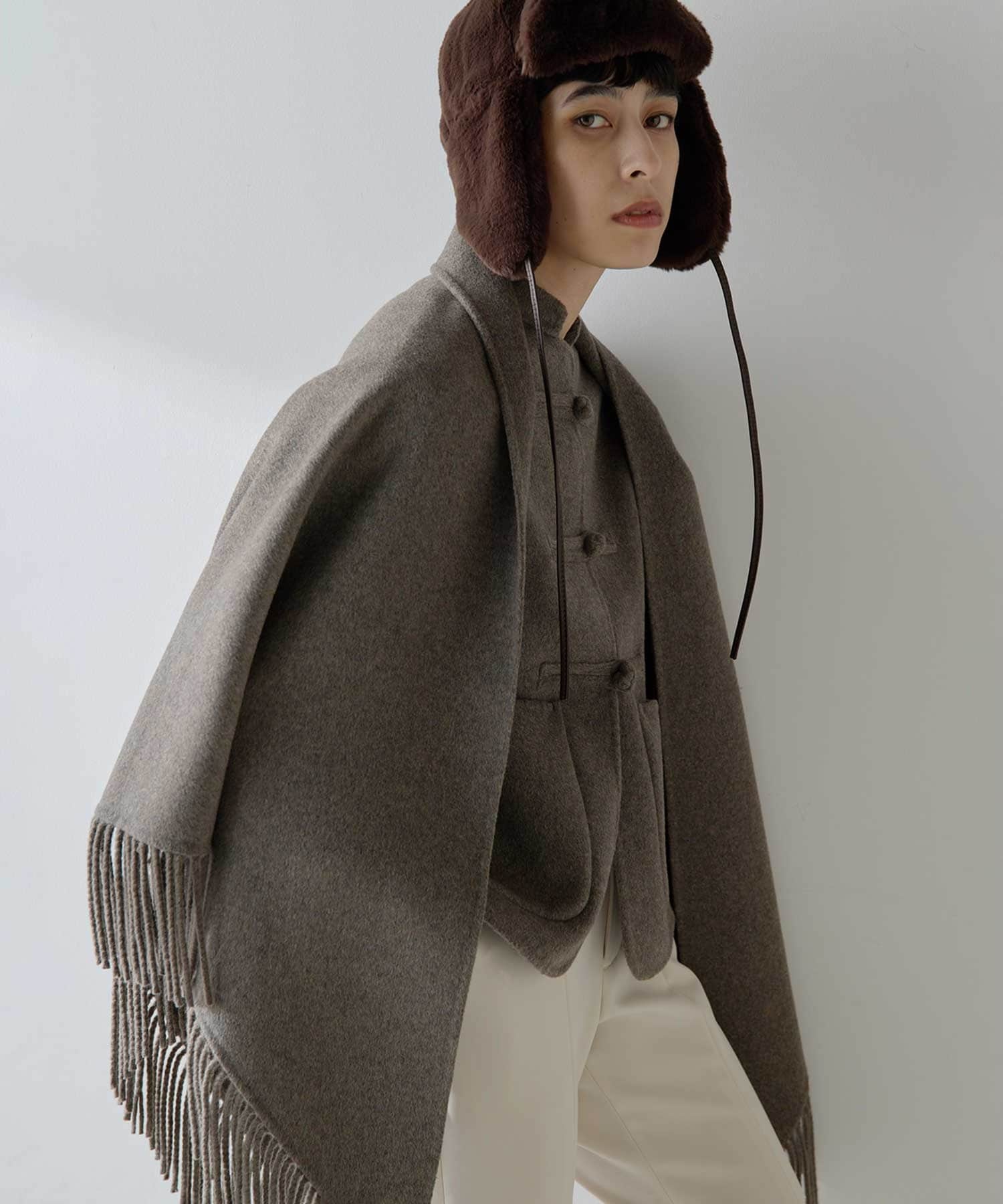 Whim Gazette(ウィム ガゼット) ＜別注カラーあり＞【Christian AKS】Wool Fringe Stole