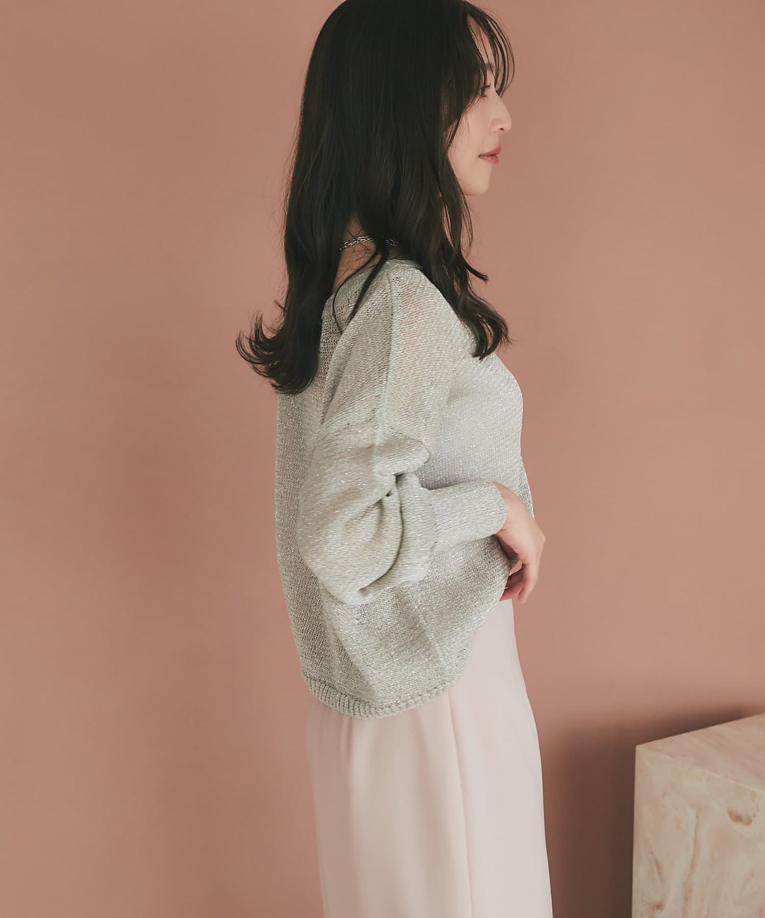 お上品ラメ】ラメ天竺シアーニット | La boutique BonBon(ラブ