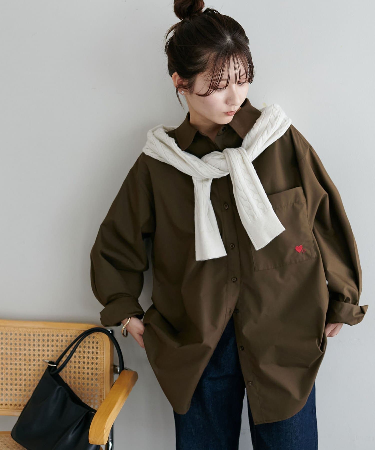 DISCOAT(ディスコート) 【WEB限定】ハート刺繍シャツ