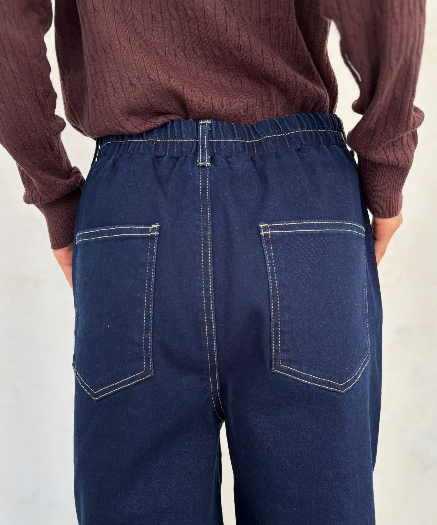 LOCUST(ローカスト) 【楽ちん/体型カバー】 裏起毛ストレッチワイドデニム