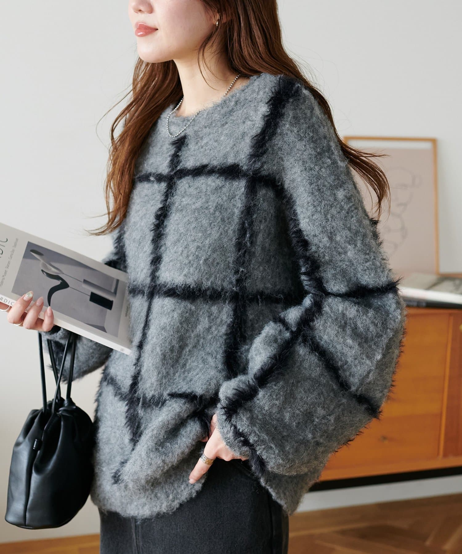DISCOAT(ディスコート) 【FAV KNIT FES】チェック柄プルオーバー《WEB限定カラーあり》