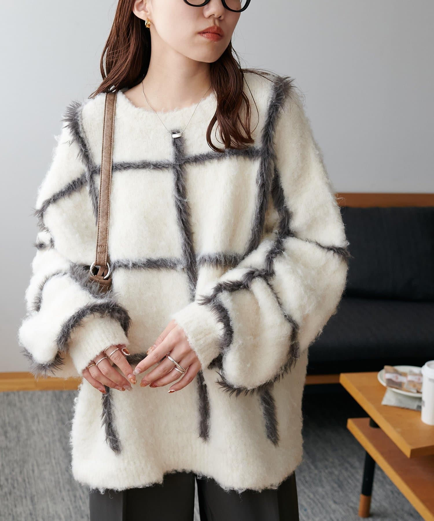 DISCOAT(ディスコート) 【FAV KNIT FES】チェック柄プルオーバー《WEB限定カラーあり》