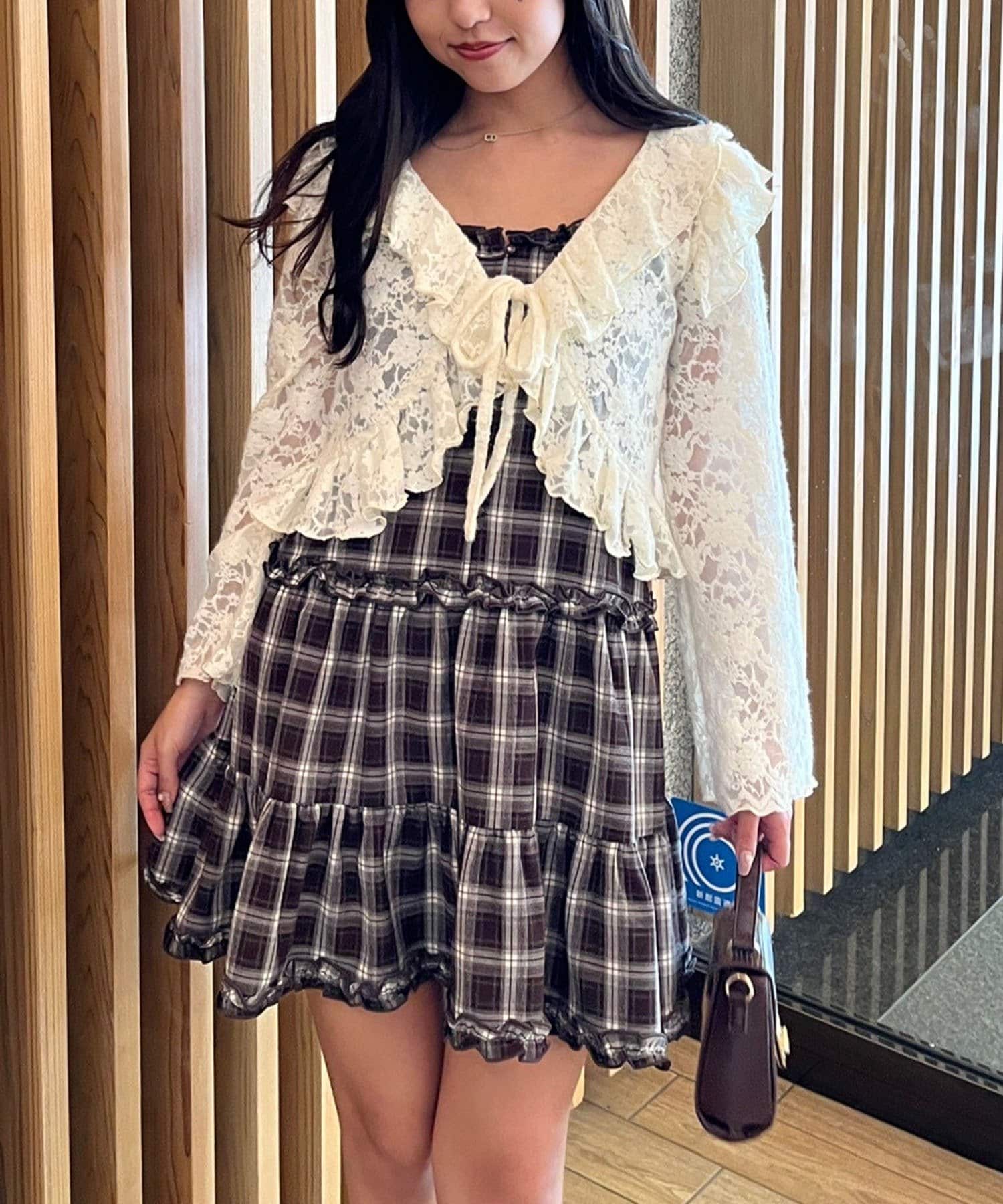 NICE CLAUP / OLIVE des OLIVE OUTLET(ナイスクラップ  / オリーブ デ オリーブ アウトレット) チェックティアードキャミチュニック