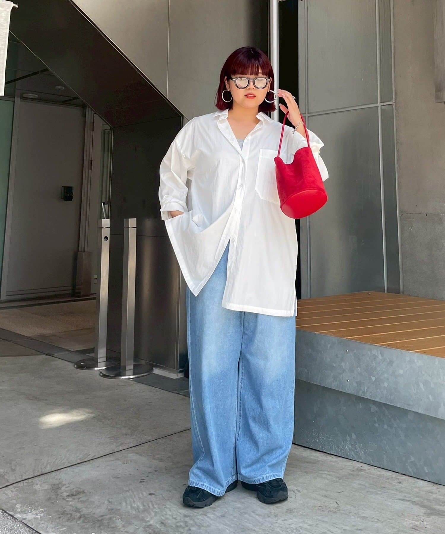 SUB-AGE. OVERSIZED FLANNEL ロングシャツ ロングスリーブオーセンティックフランネルシャツ LONG