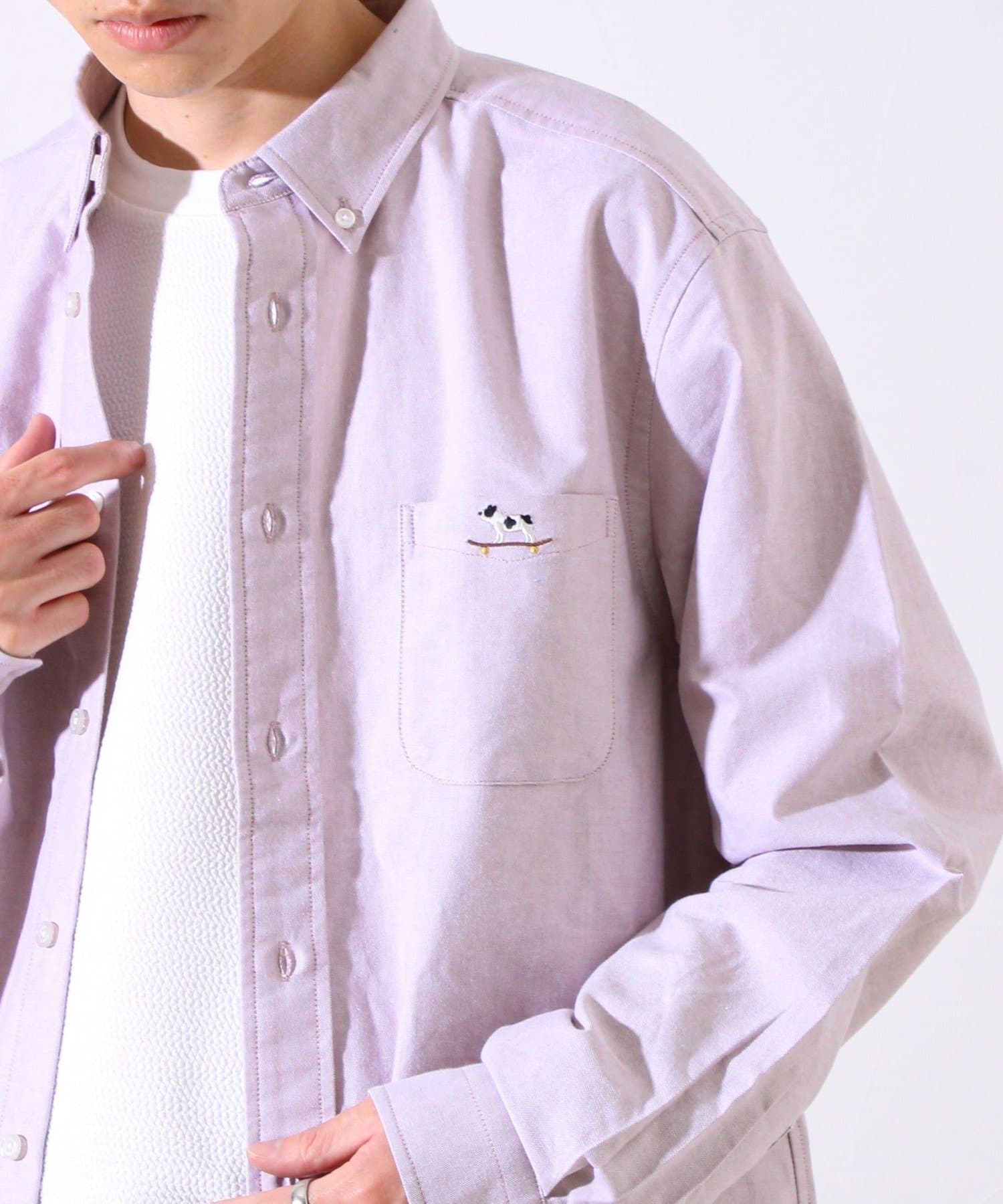 FREDY & GLOSTER(フレディ アンド グロスター) 【定番×遊び心】フレブル刺繍BDシャツ 無地/クレイジーパターン