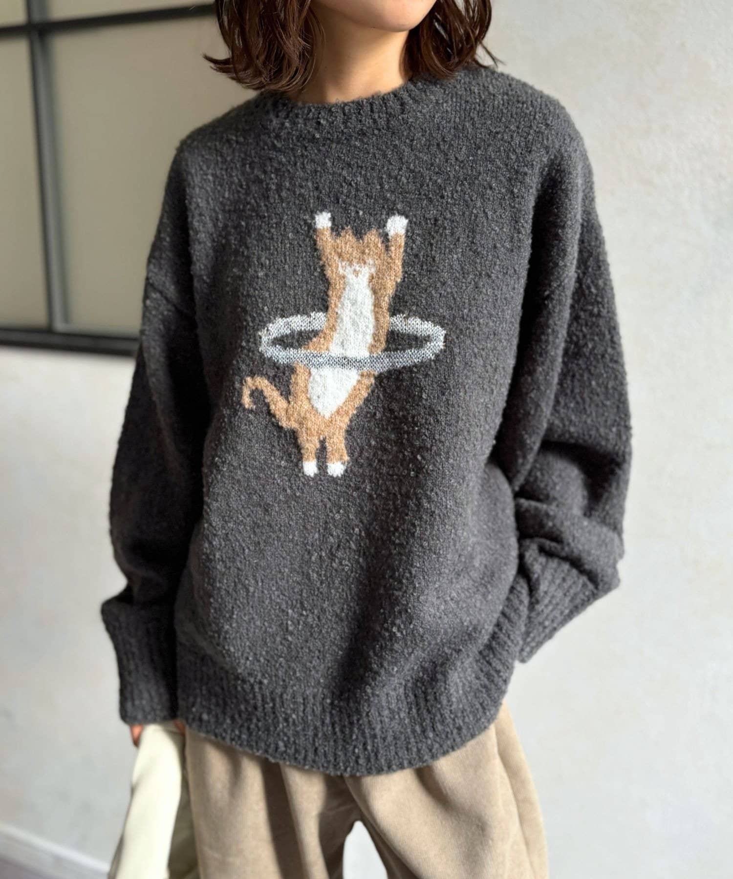 LOCUST(ローカスト) 【着映えニット】ねこちゃんニット