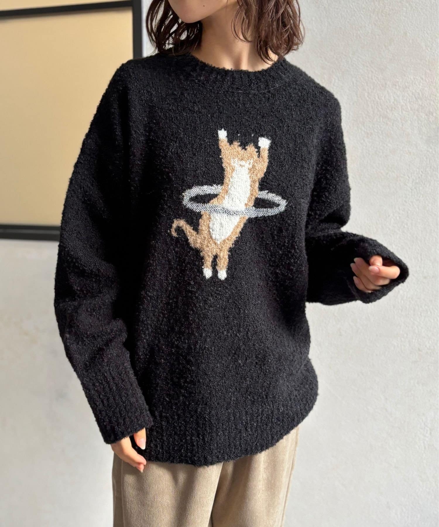 LOCUST(ローカスト) 【着映えニット】ねこちゃんニット