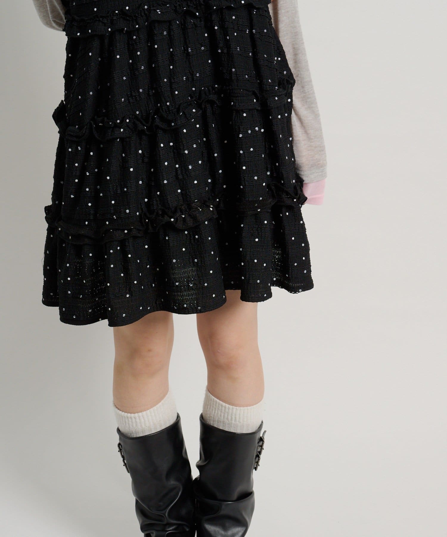 w closet(ダブルクローゼット) 【新色ドット柄が登場！】【季節問わず使える】立体レースミニキャミワンピース