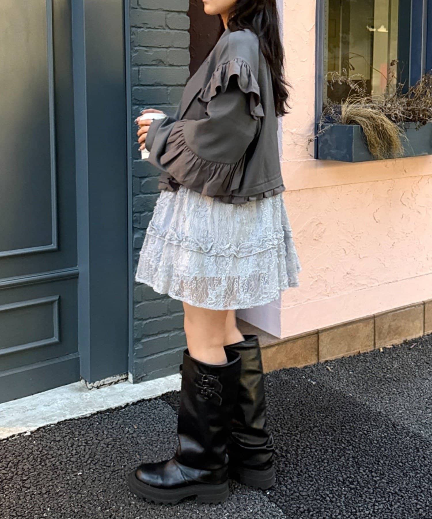 w closet(ダブルクローゼット) 【新色ドット柄が登場！】【季節問わず使える】立体レースミニキャミワンピース