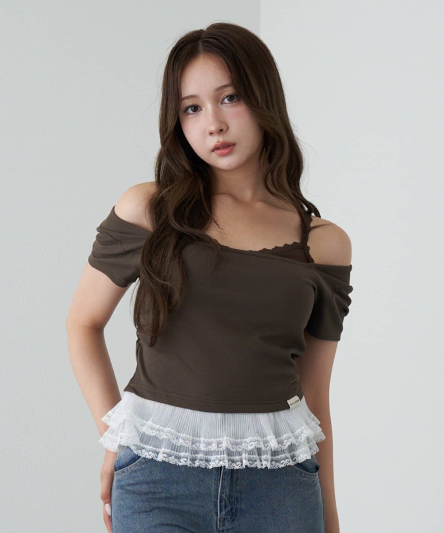 RAY CASSIN(レイカズン) ランジェリーレイヤードTシャツ