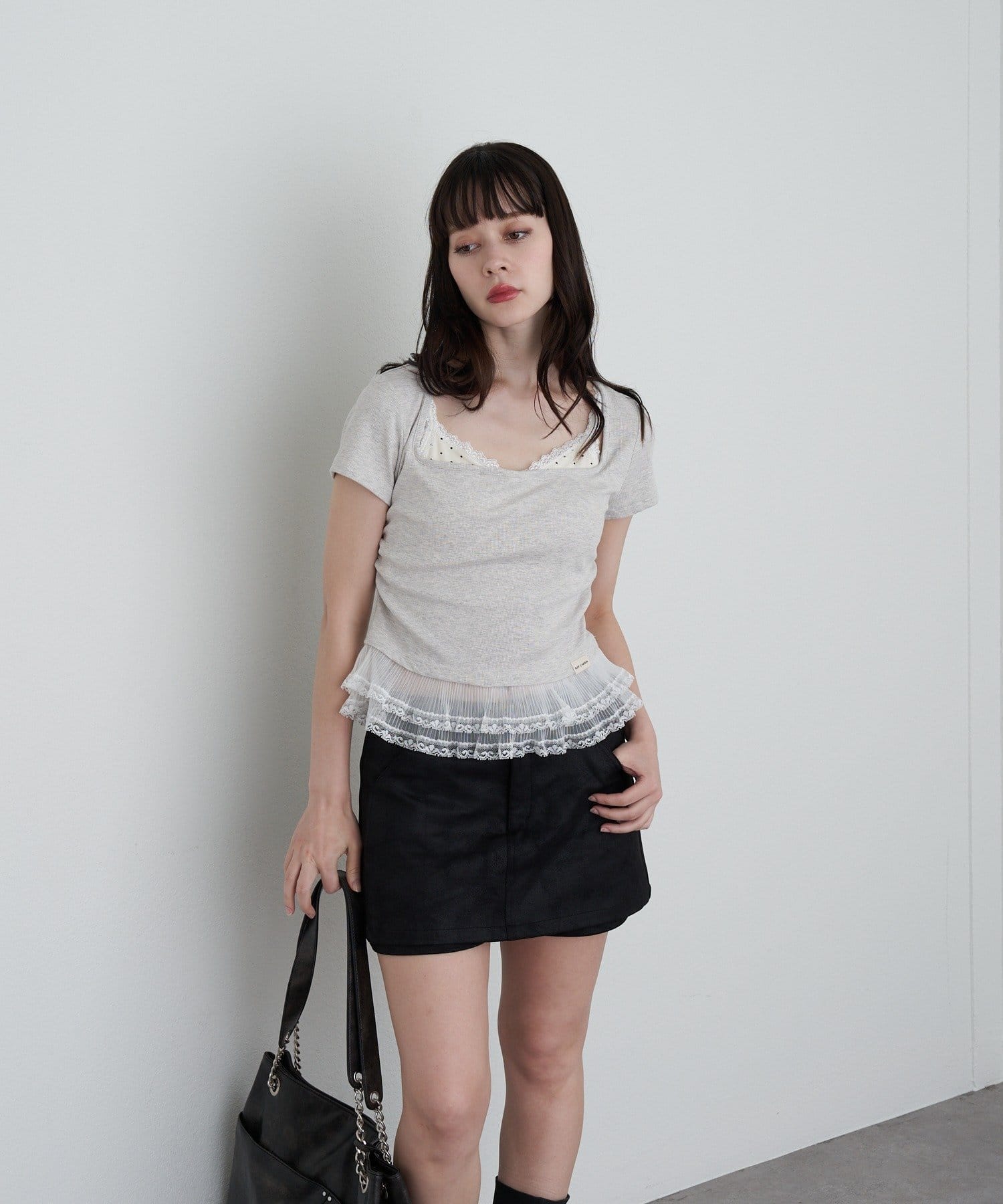 RAY CASSIN(レイカズン) ランジェリーレイヤードTシャツ