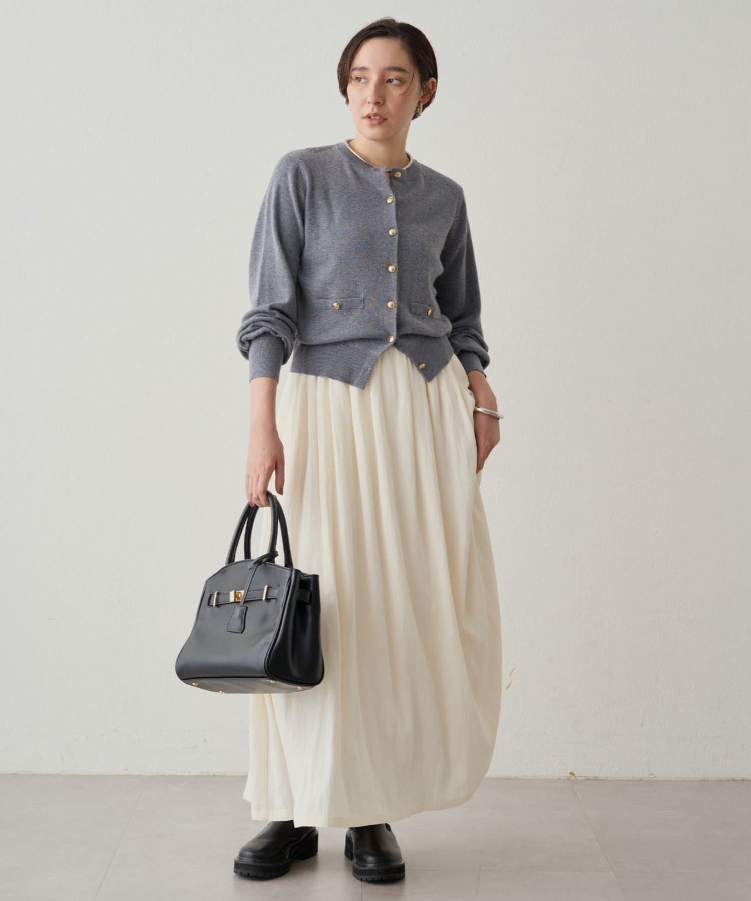 Loungedress コットンシアーギャザースカート白 タグなし　美品 LOUNGEDRESS（ラウンジドレス）の「コットンシアーギャザー