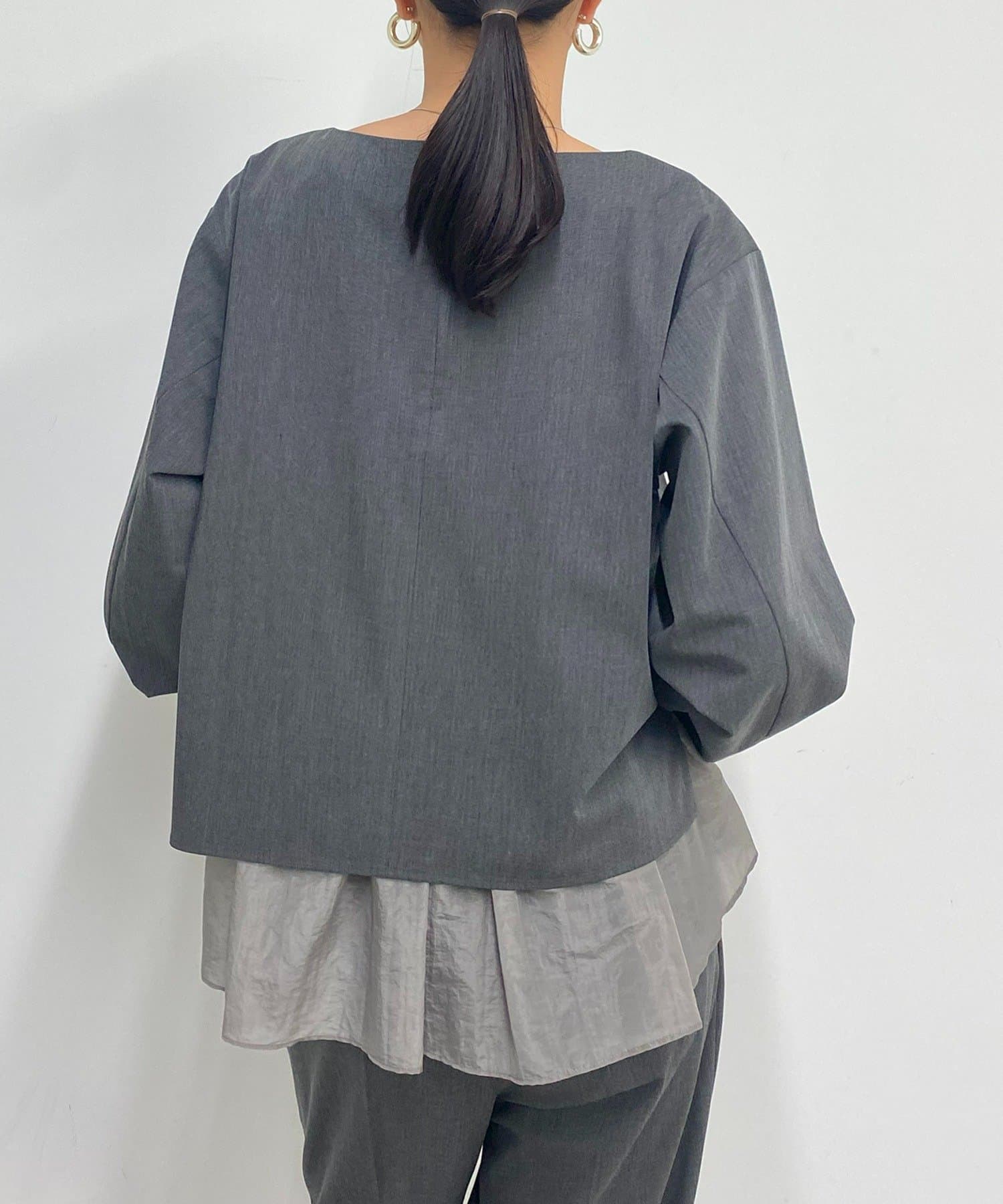 LOUNGEDRESS(ラウンジドレス) ペプラムレイヤードブラウス