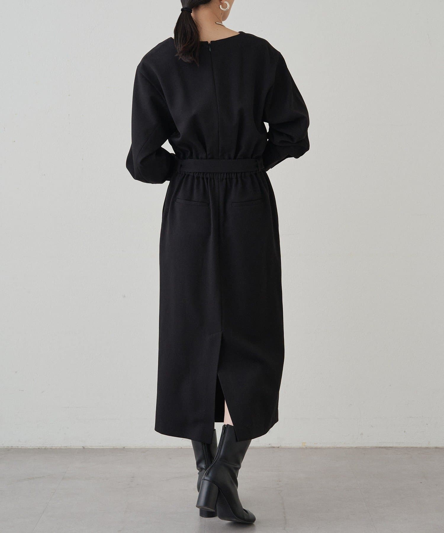 LOUNGEDRESS(ラウンジドレス) タックVベルトワンピース