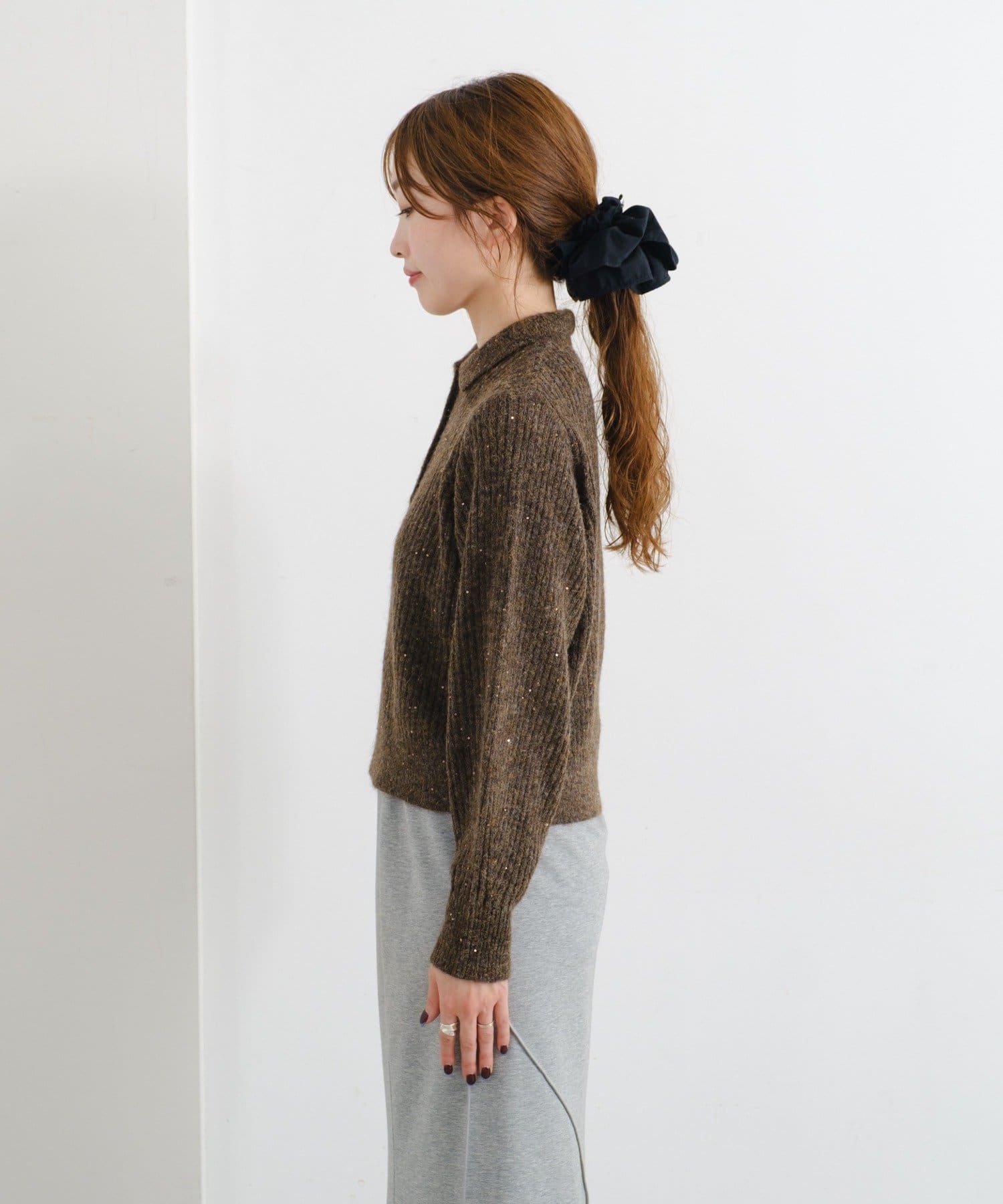 Kastane(カスタネ) 【新色追加】B スパンコールニットポロ