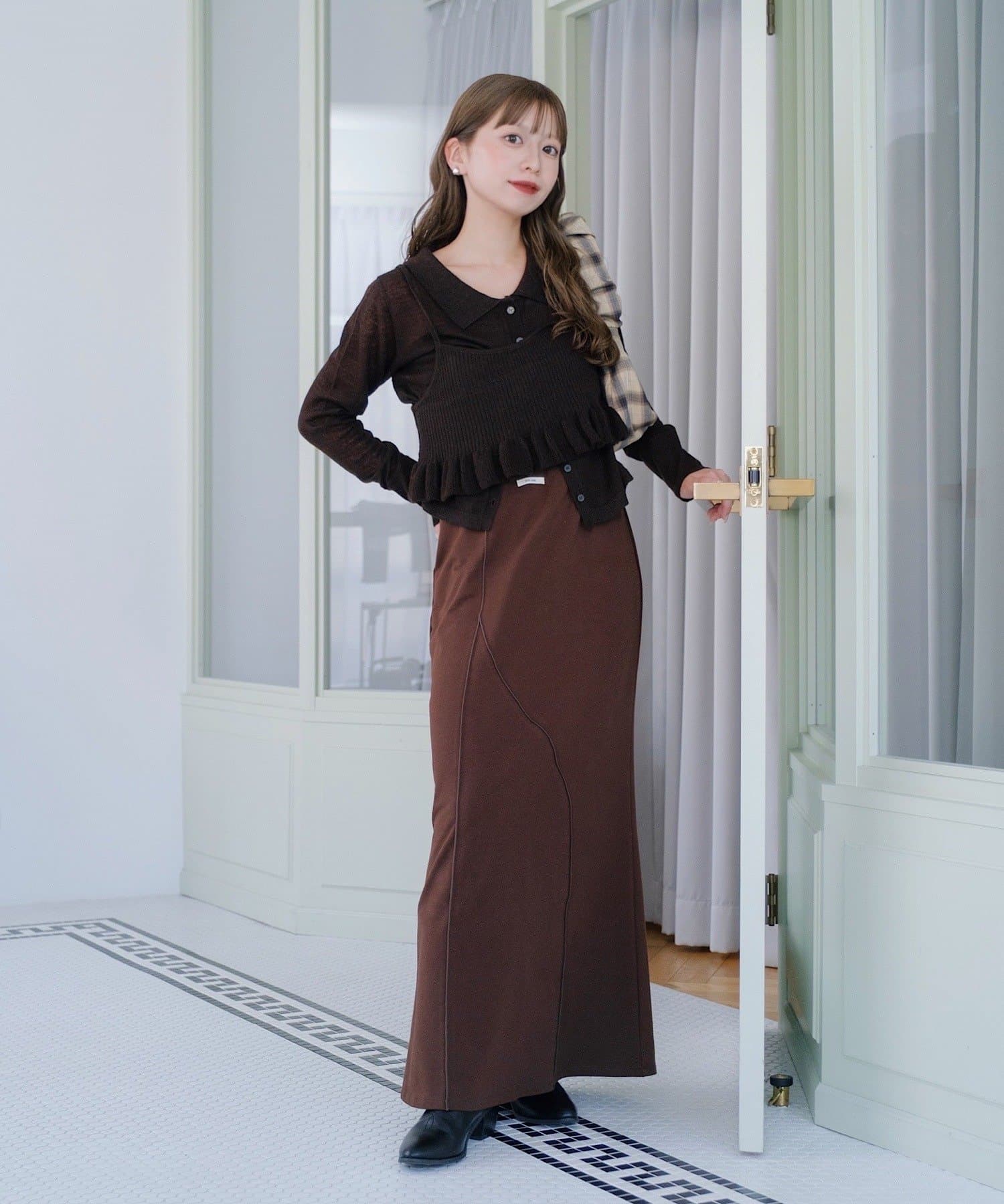 Kastane(カスタネ) 【予約販売8.14(木) ①12:00開始 ②19:00開始/SAWAMOTO企画/WEB限定】メロウスウェットスカート