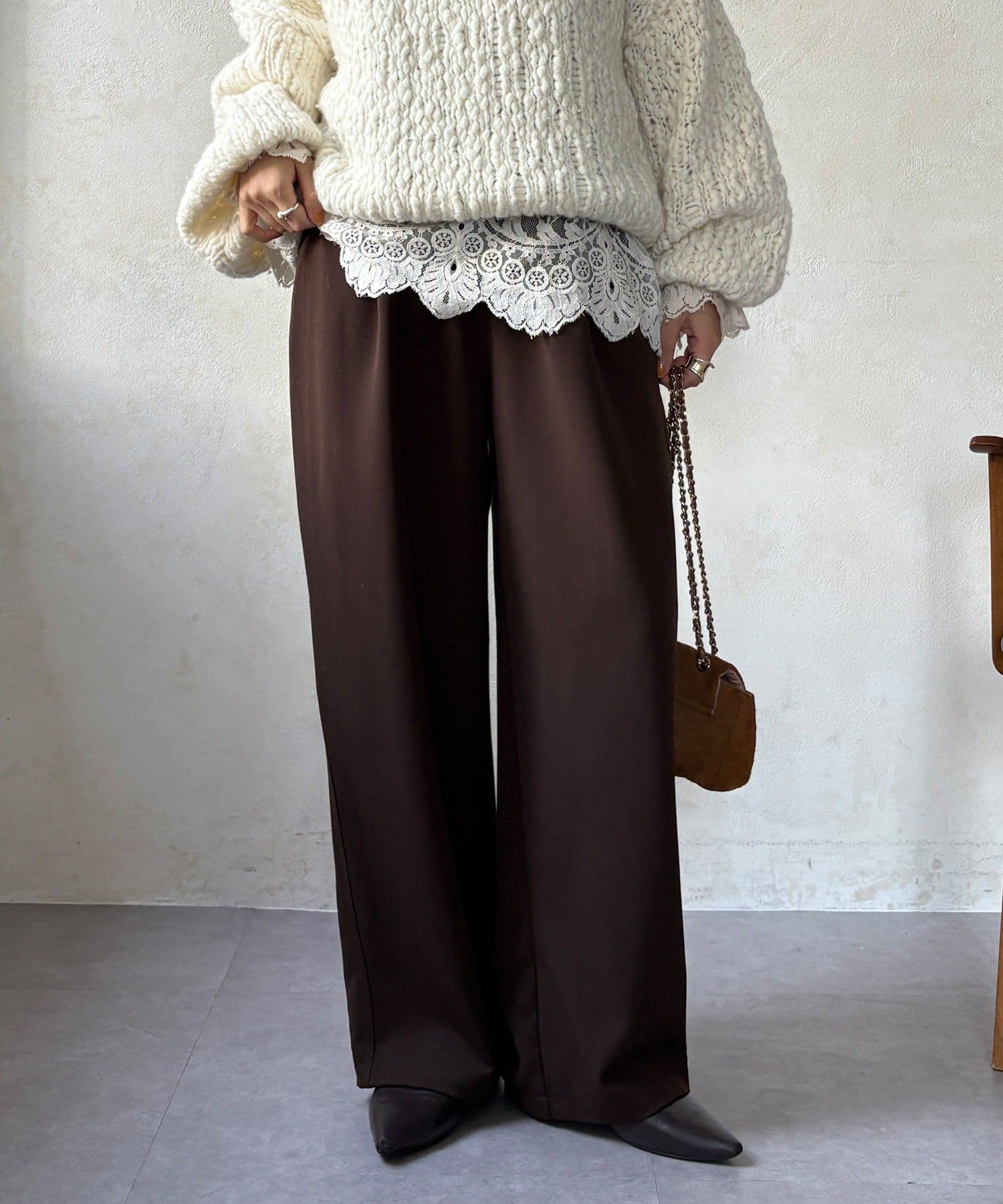 DOUDOU(ドゥドゥ) 【WEB限定】T/Rストレッチドロストパンツ