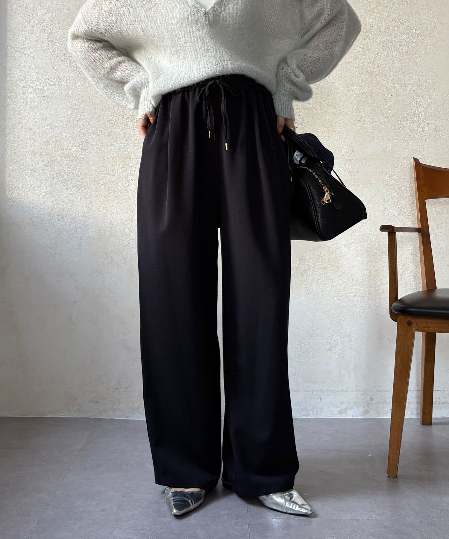 DOUDOU(ドゥドゥ) 【WEB限定】T/Rストレッチドロストパンツ