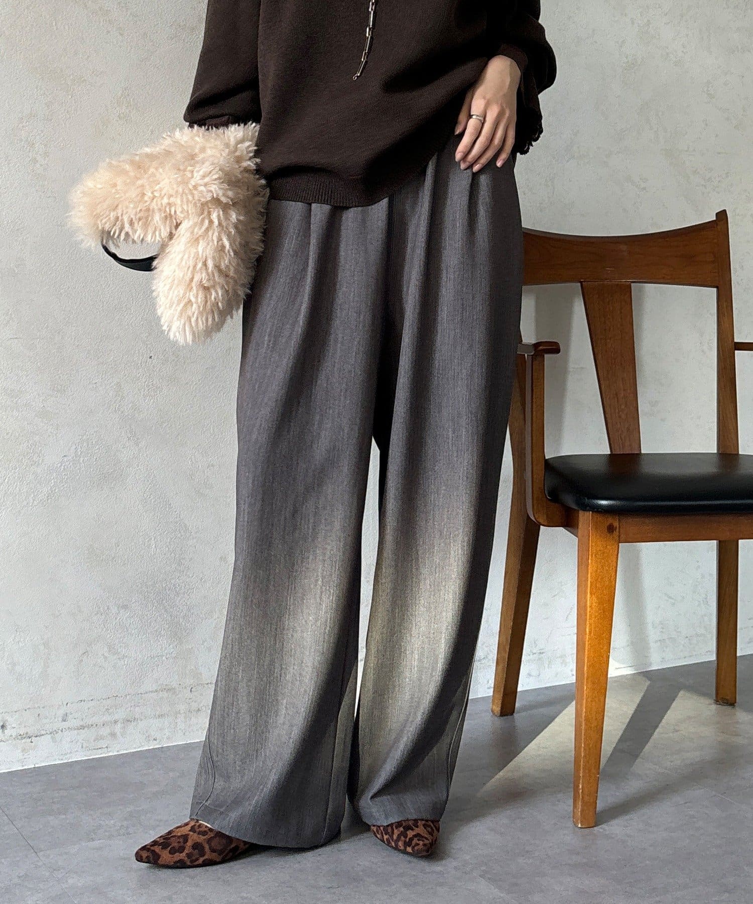 DOUDOU(ドゥドゥ) 【WEB限定】T/Rストレッチドロストパンツ