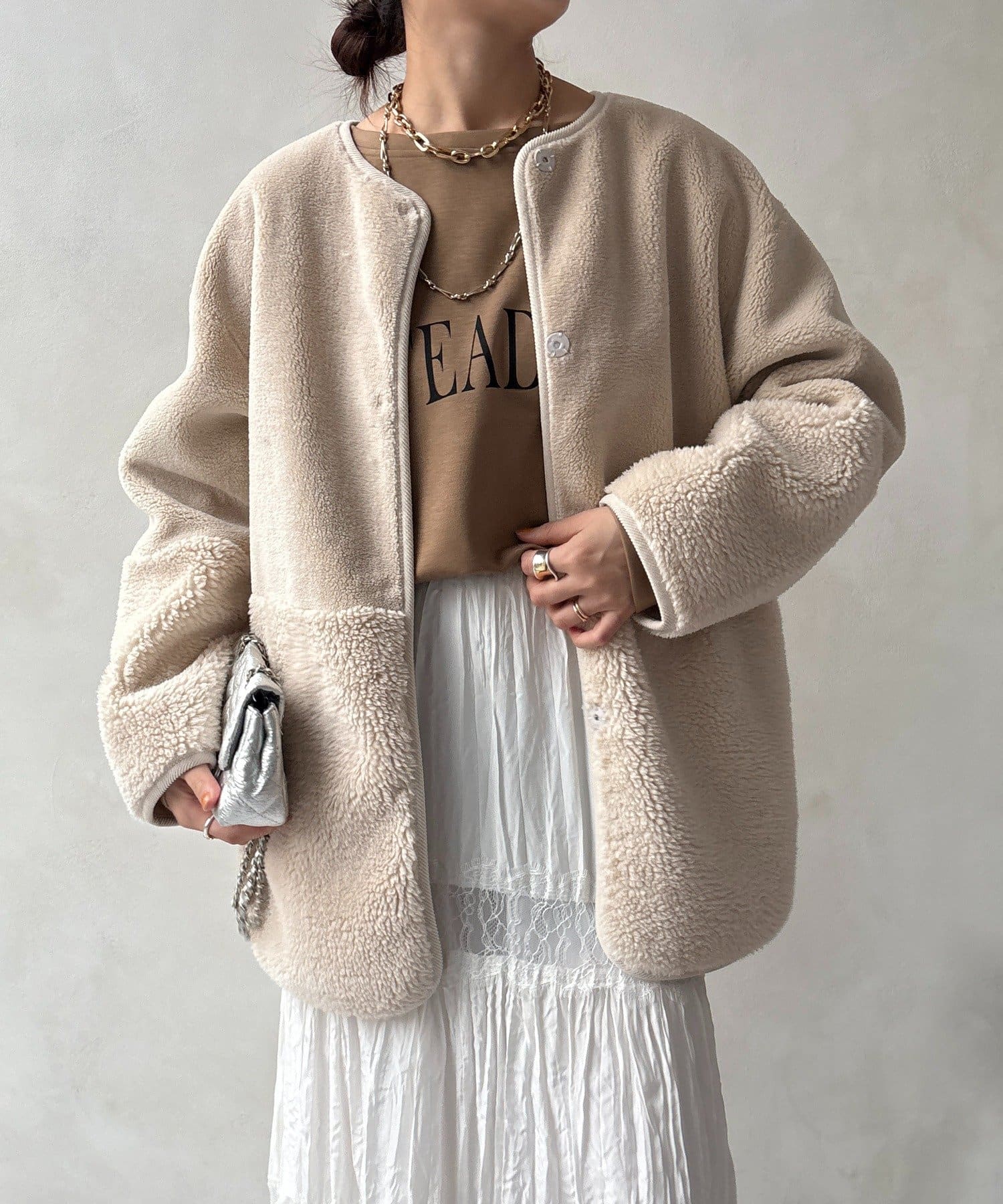 DOUDOU(ドゥドゥ) 【WEB限定】リバーシブルフェイクムートンコート