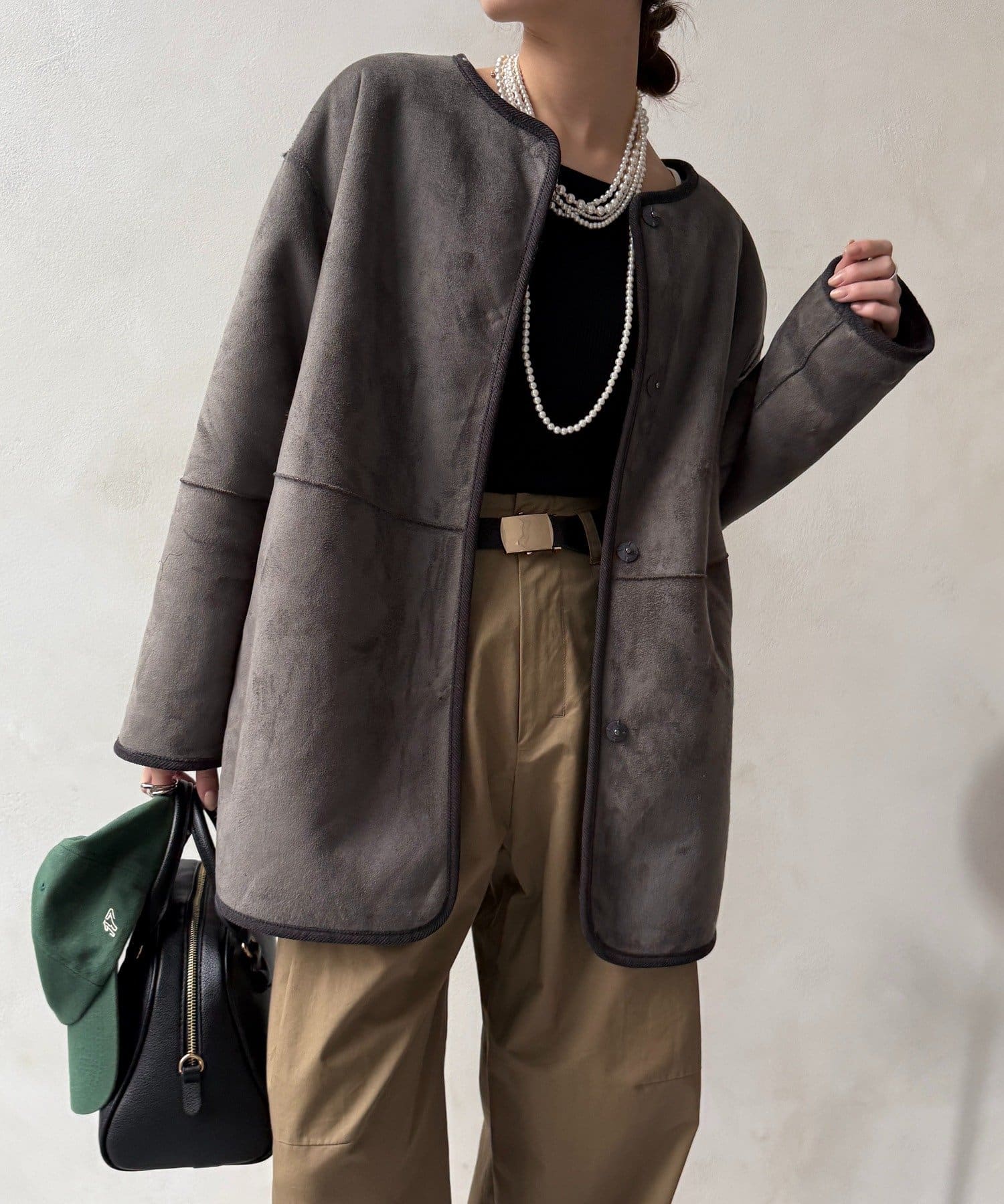 DOUDOU(ドゥドゥ) 【WEB限定】リバーシブルフェイクムートンコート